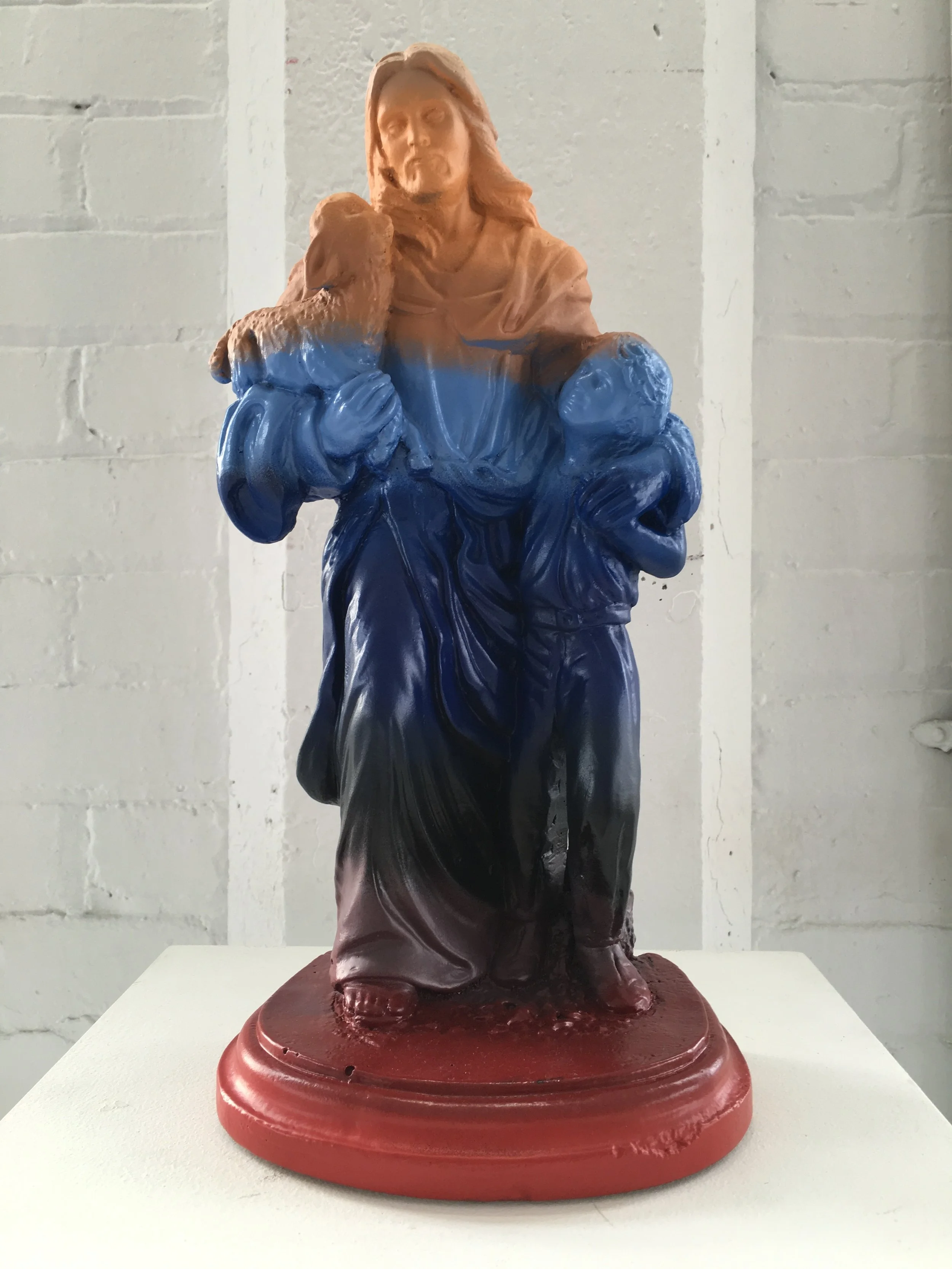 Grow Wise, 2016, acrylic and enamel on plaster 24 1/2  x 9 x 7 1/2 inches (62.23 x 22.86 x 19.05  cm)