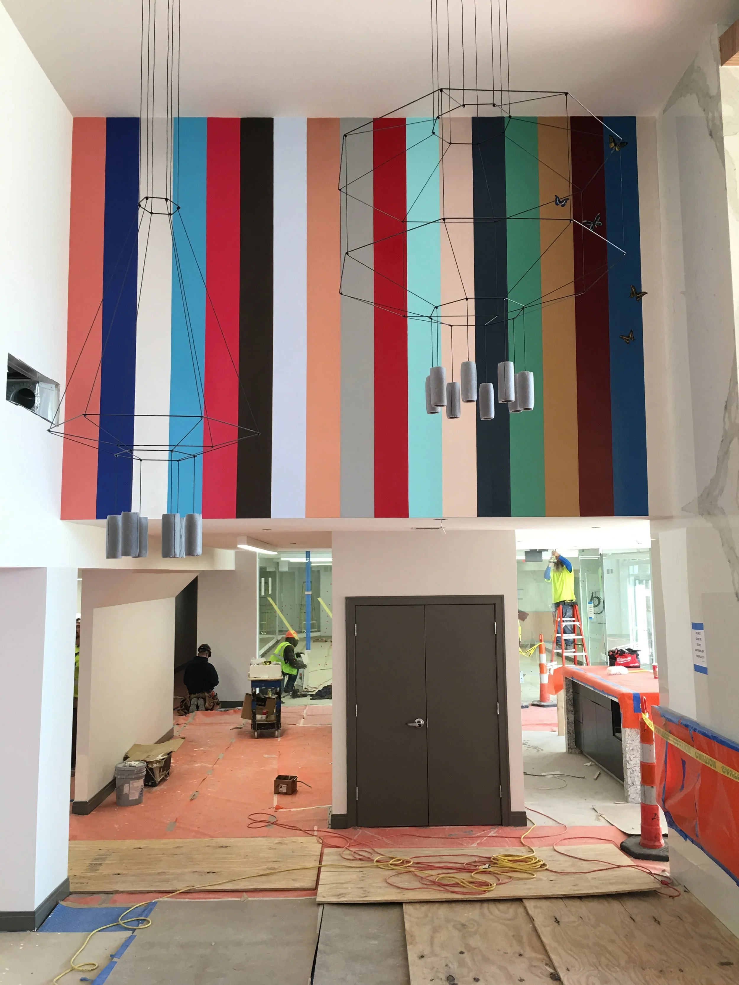 What Does It Take To Be Great? 2016, acrylic, enamel and platinum metallic leaf on wallboard, 121.125" x 177.5" (307.6575 x 450.85 cm)