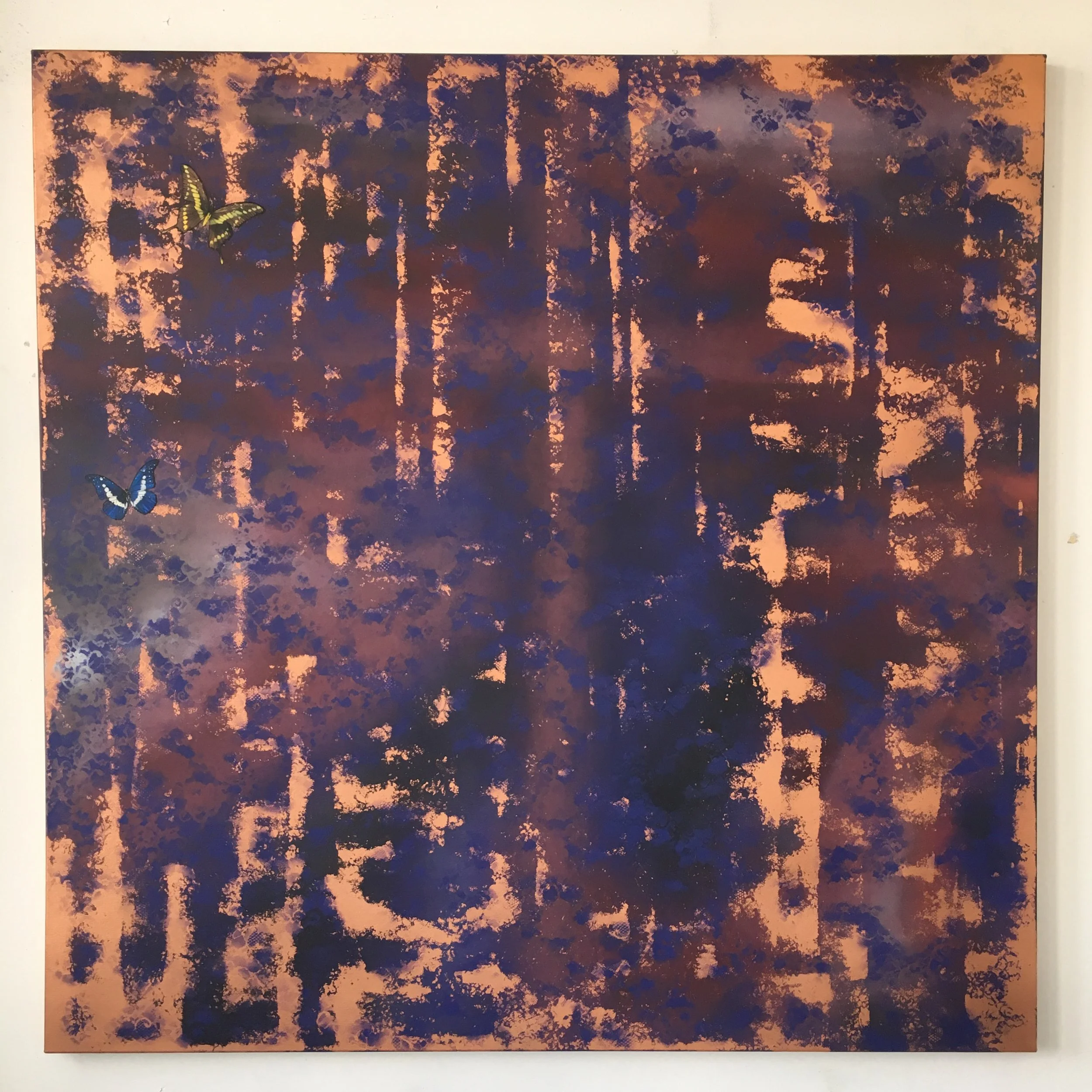  When Stars Align, 2016, acrylic, enamel and platinum leaf on canvas 60 x 60 inches (152.4 x 152.4 cm)