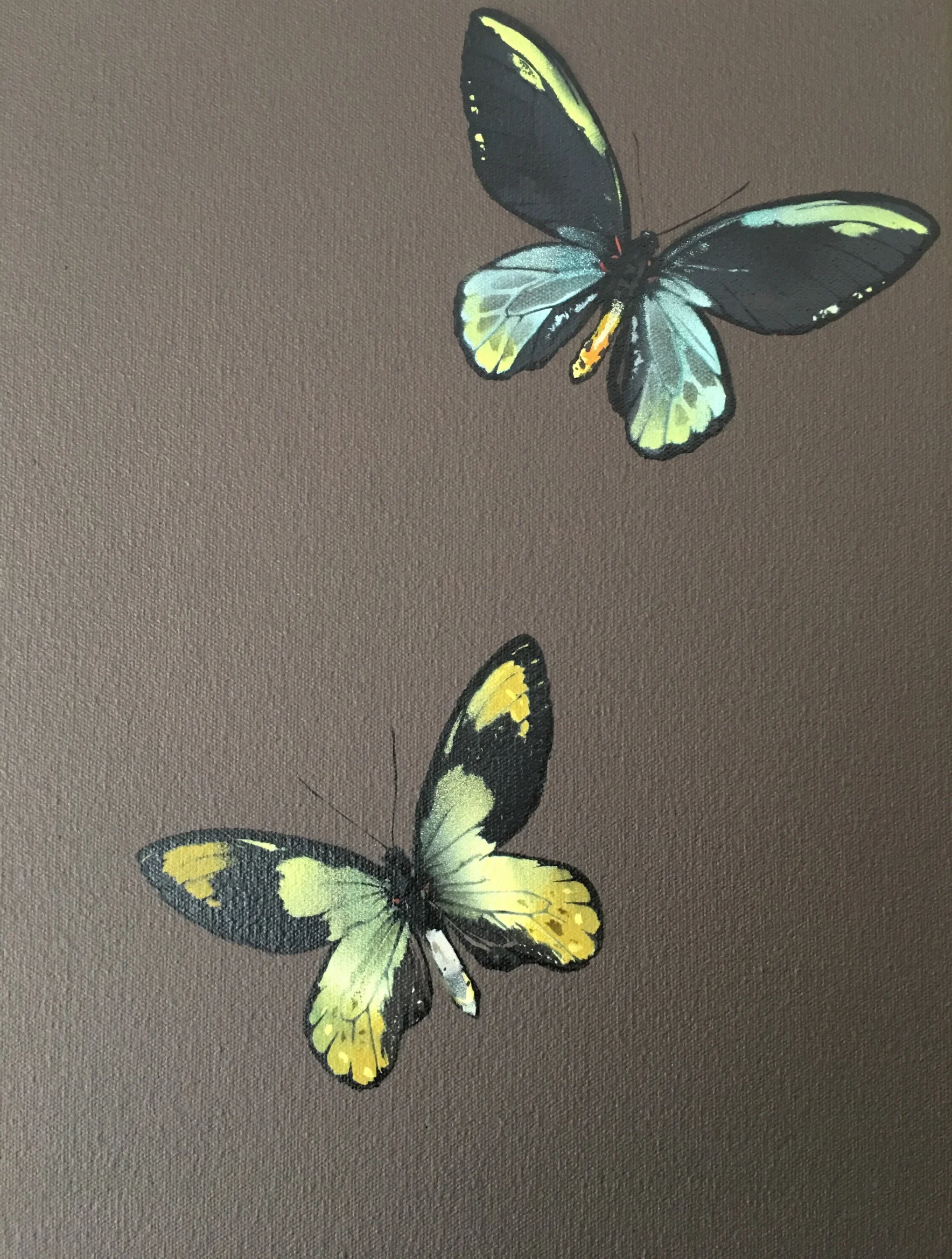 Life Changes, 2014, spray paint and bronze leaf on canvas (detail)