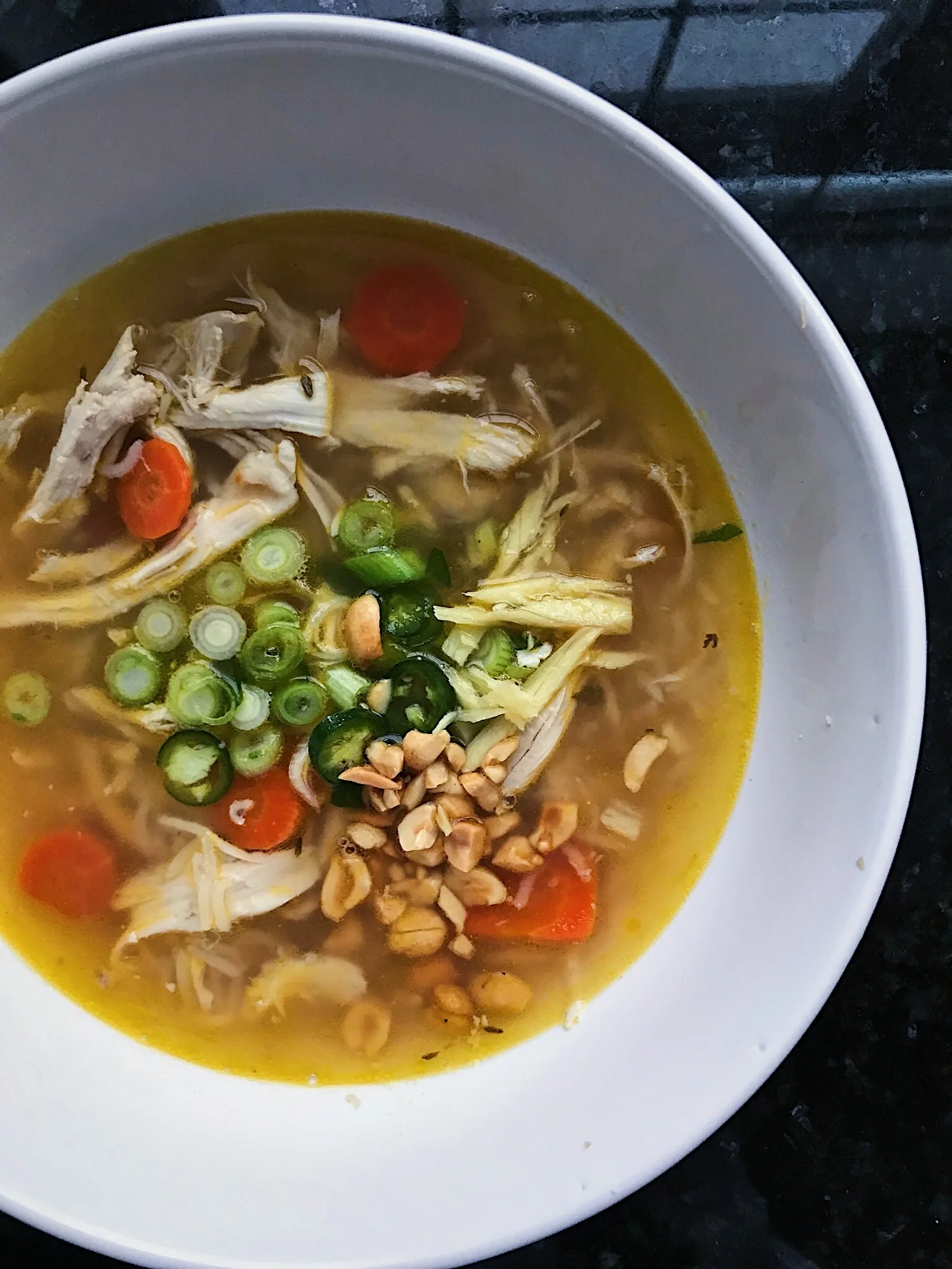 Chicken and Rice Soup with Green Chiles and Ginger