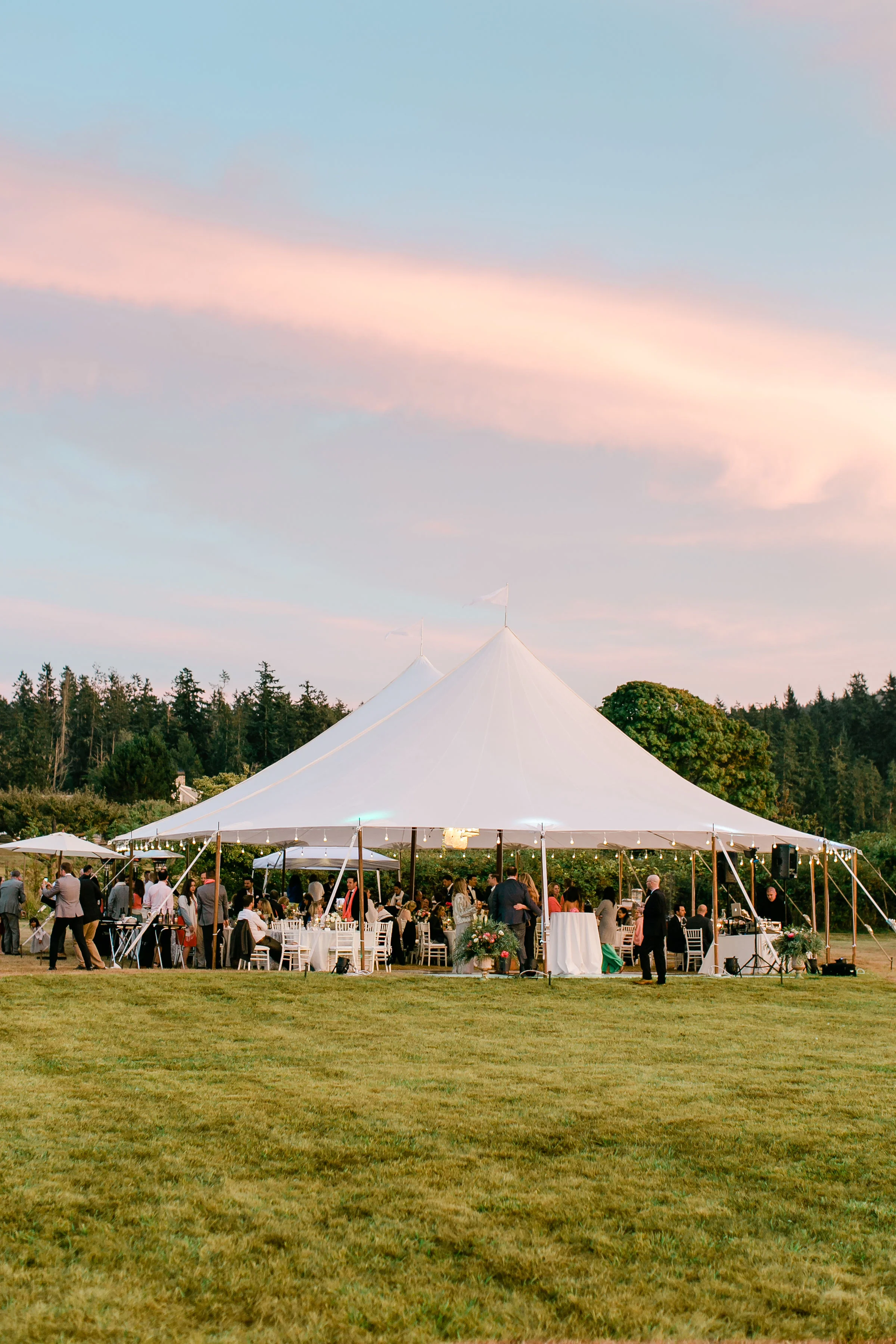 Wedding Reception Tent at Sunset
