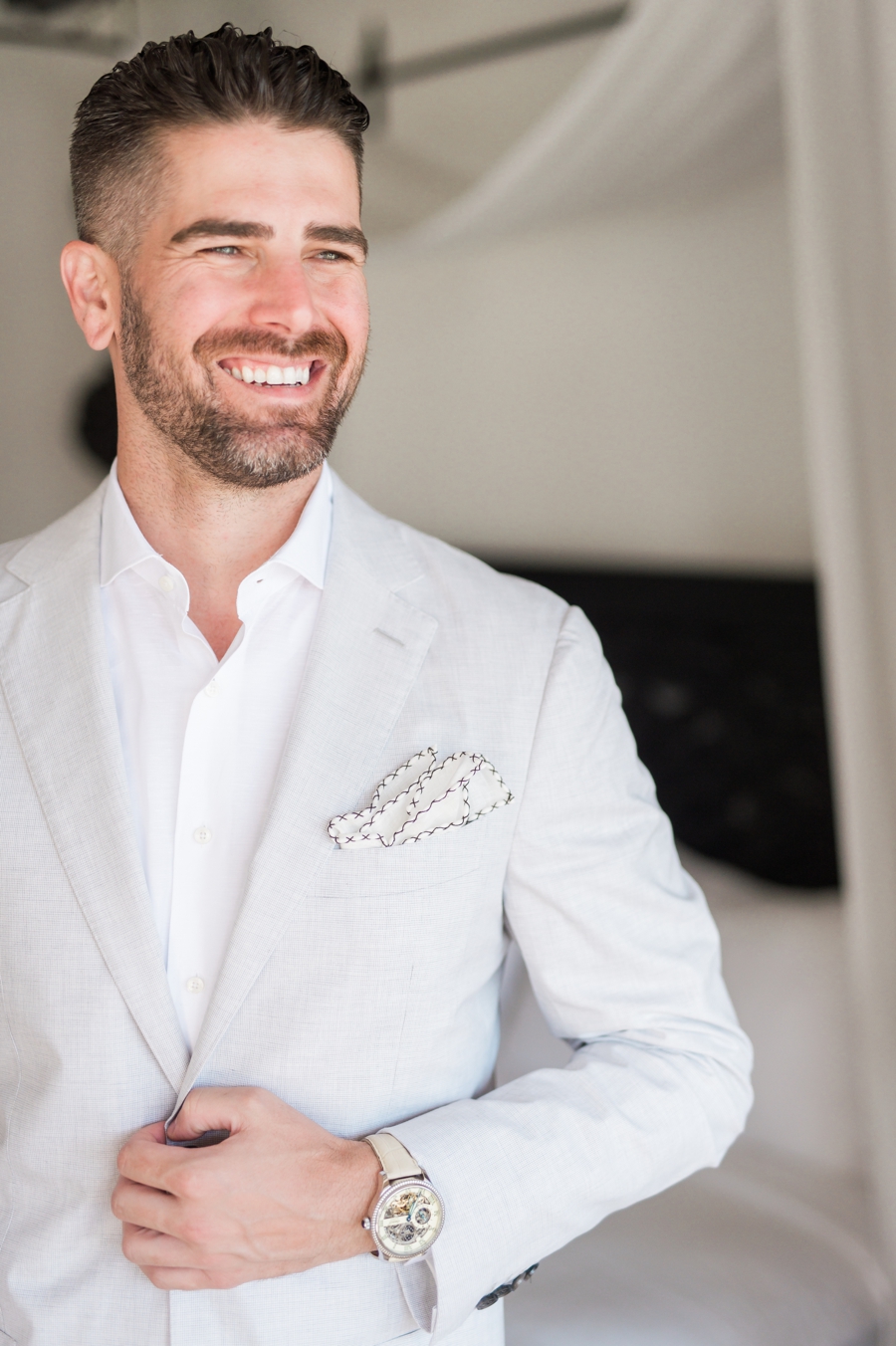Groom getting ready