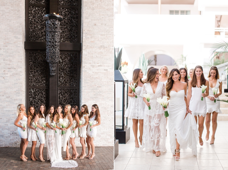 Bridal party wearing all white