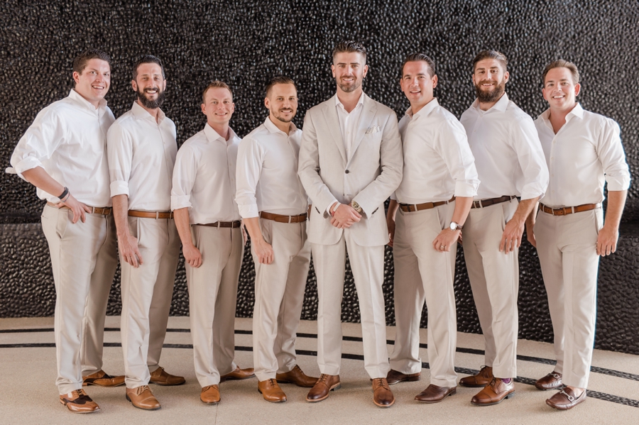 groom with groomsmen at destination wedding