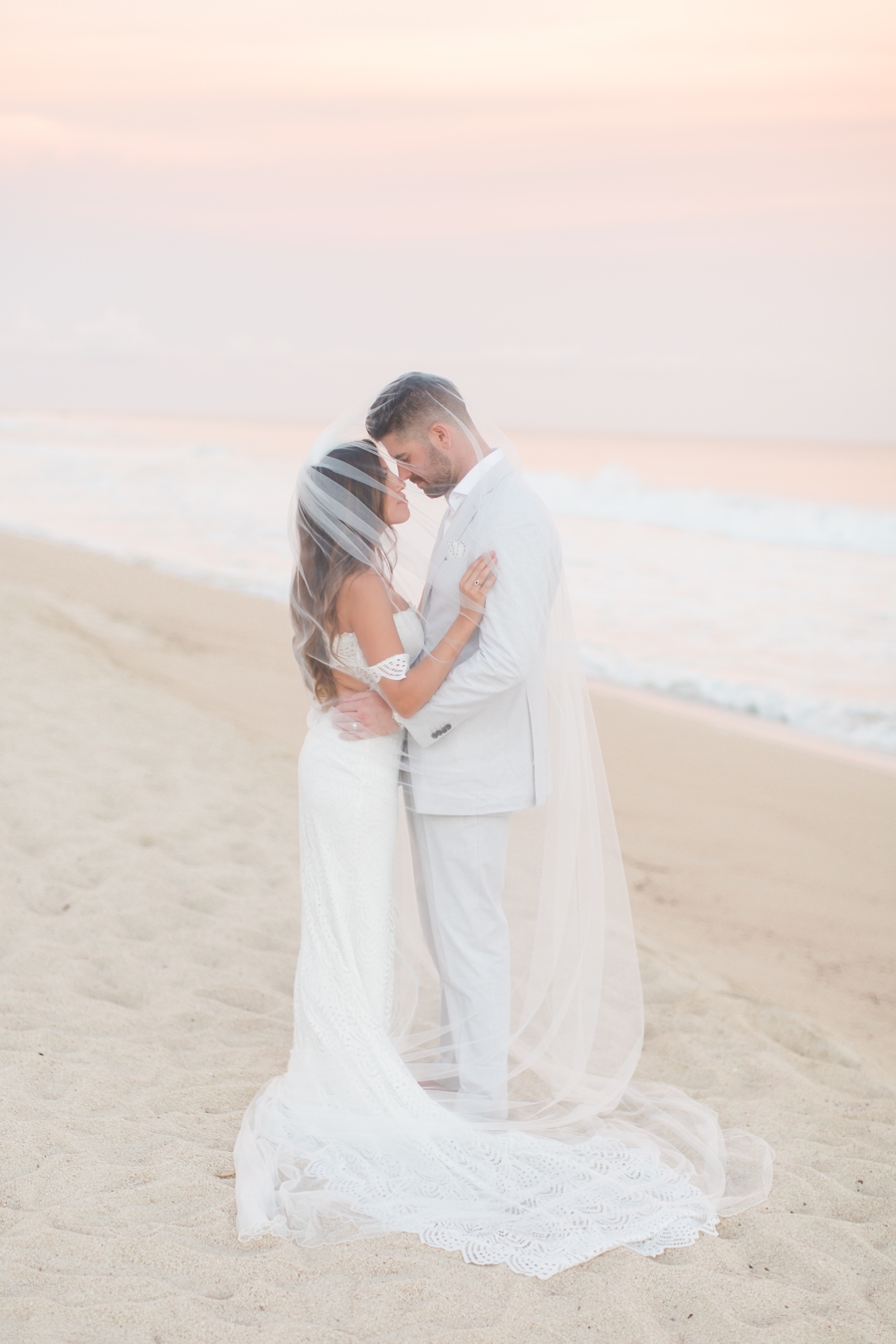 Mexican sunset bride and groom photos