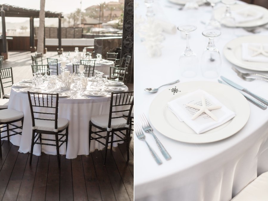 All white wedding reception decor