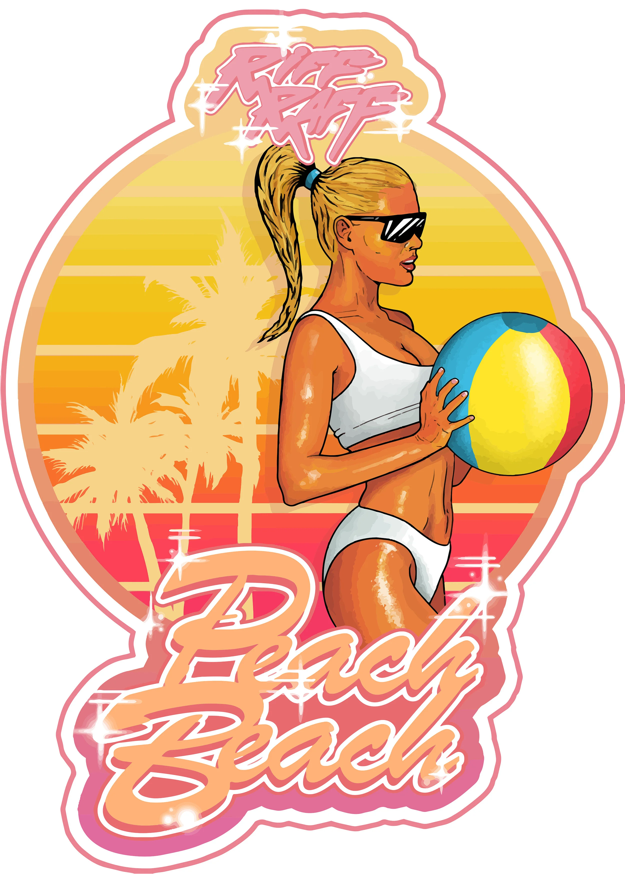 Peach Beach Tour Merch Design for Riff Raff