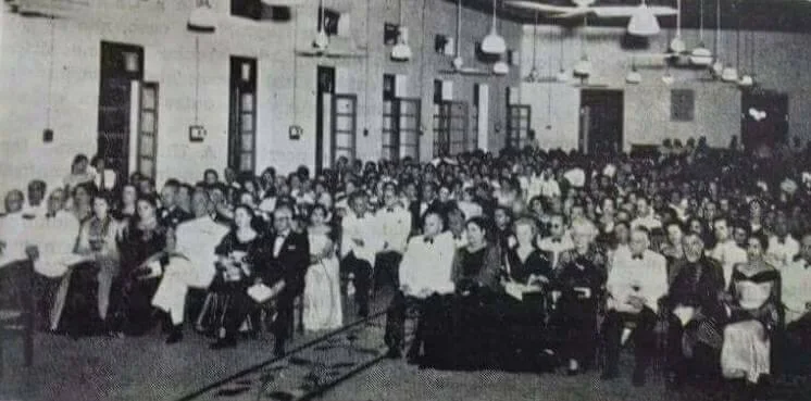 Gathering at Instituto Vasco da Gama c. 1950. Increasingly Panjim enjoyed a Eurocentric lifestyle; its demographics comprising of a predominantly literate, Catholic population.