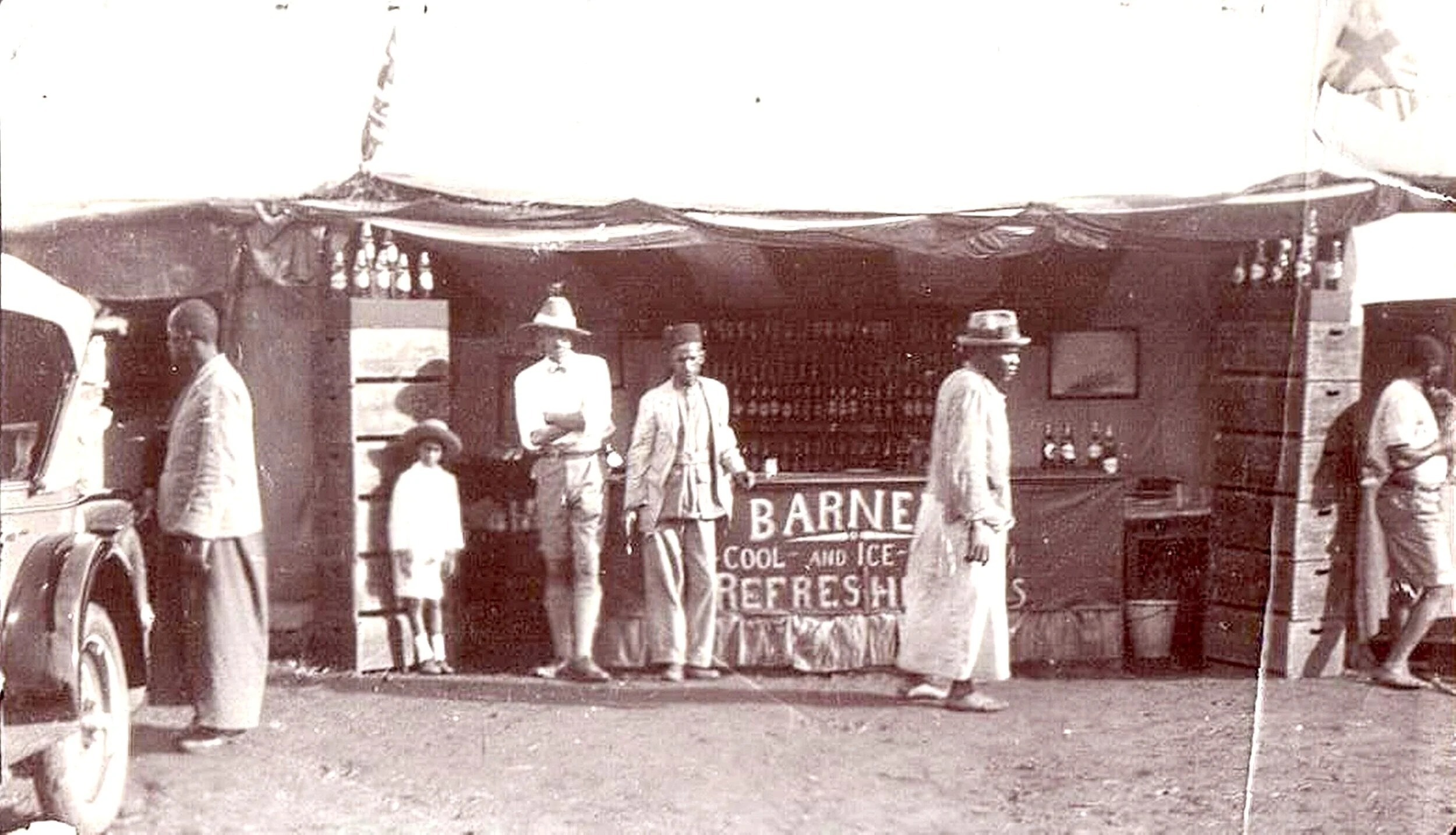 The history of Goans in Uganda dates back to the 1800s. The prominent businessman A. Figueiredo had arrived in 1897 and settled in Mengo where he established a business by 1900. Goan businesses concentrated on retailing, tailoring, and rickshaw hire. Large numbers of Goans worked for the British administration. Seen above Barnet Soda drinks Company circa 1918, owned by the Lobo family. (picture courtesy and copyright of Jude John Lobo, loaned to the Oral Histories of British-Goans project.)