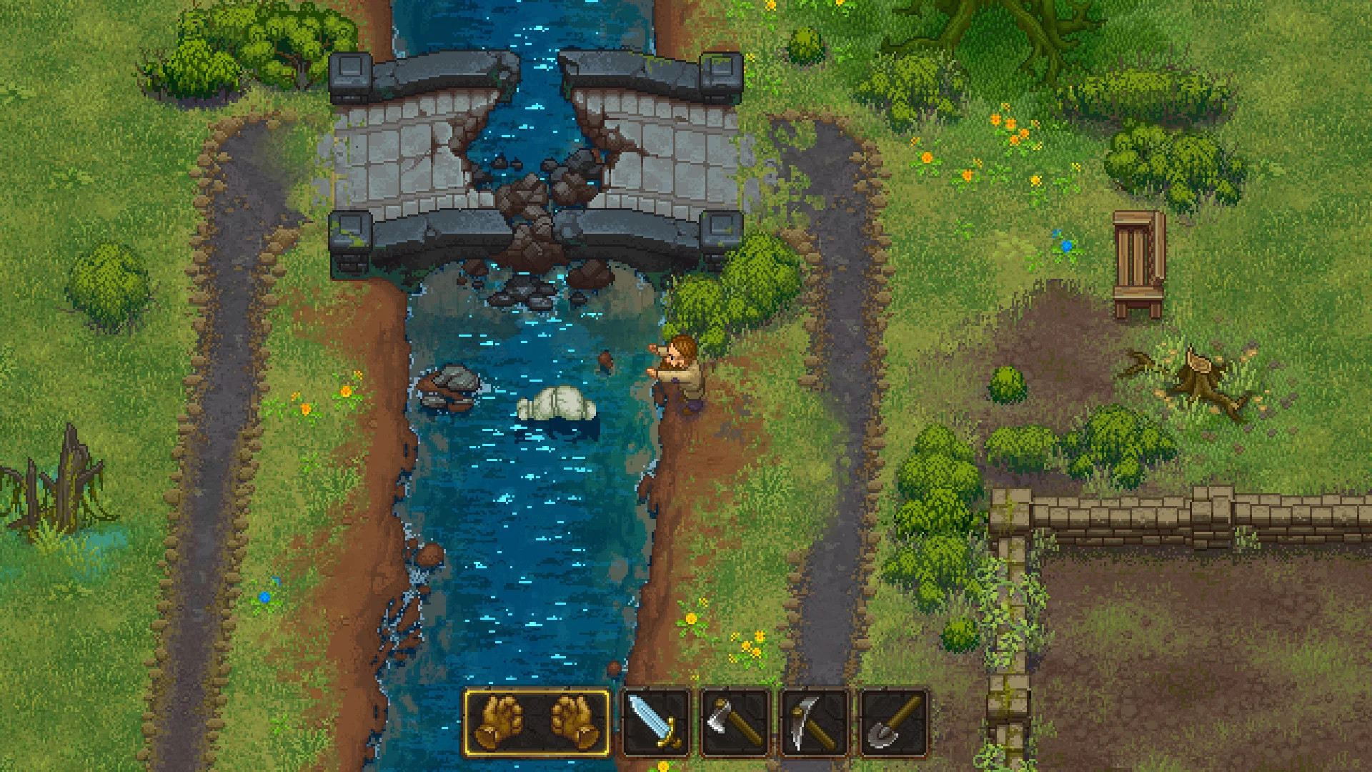 Throwing bodes in the river is not a metaphor. It is a game mechanic and one you have to do at least once to advance the game.