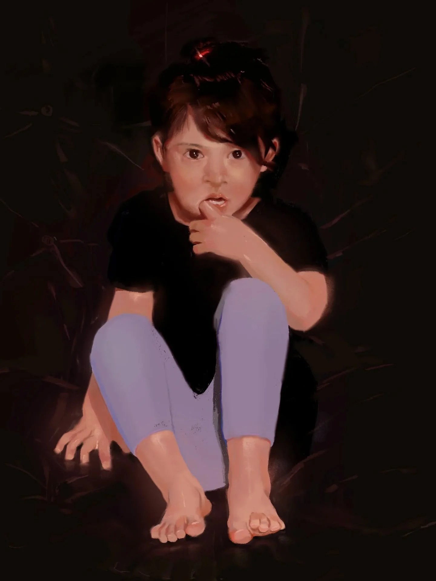 Teething.

2026 Digital sketch.

I thought I did some good stuff on this piece, I generally dislike working from photos but good luck painting a toddler from life. I leveraged the photo for the likeness but used my lessons learnt from live figure pai
