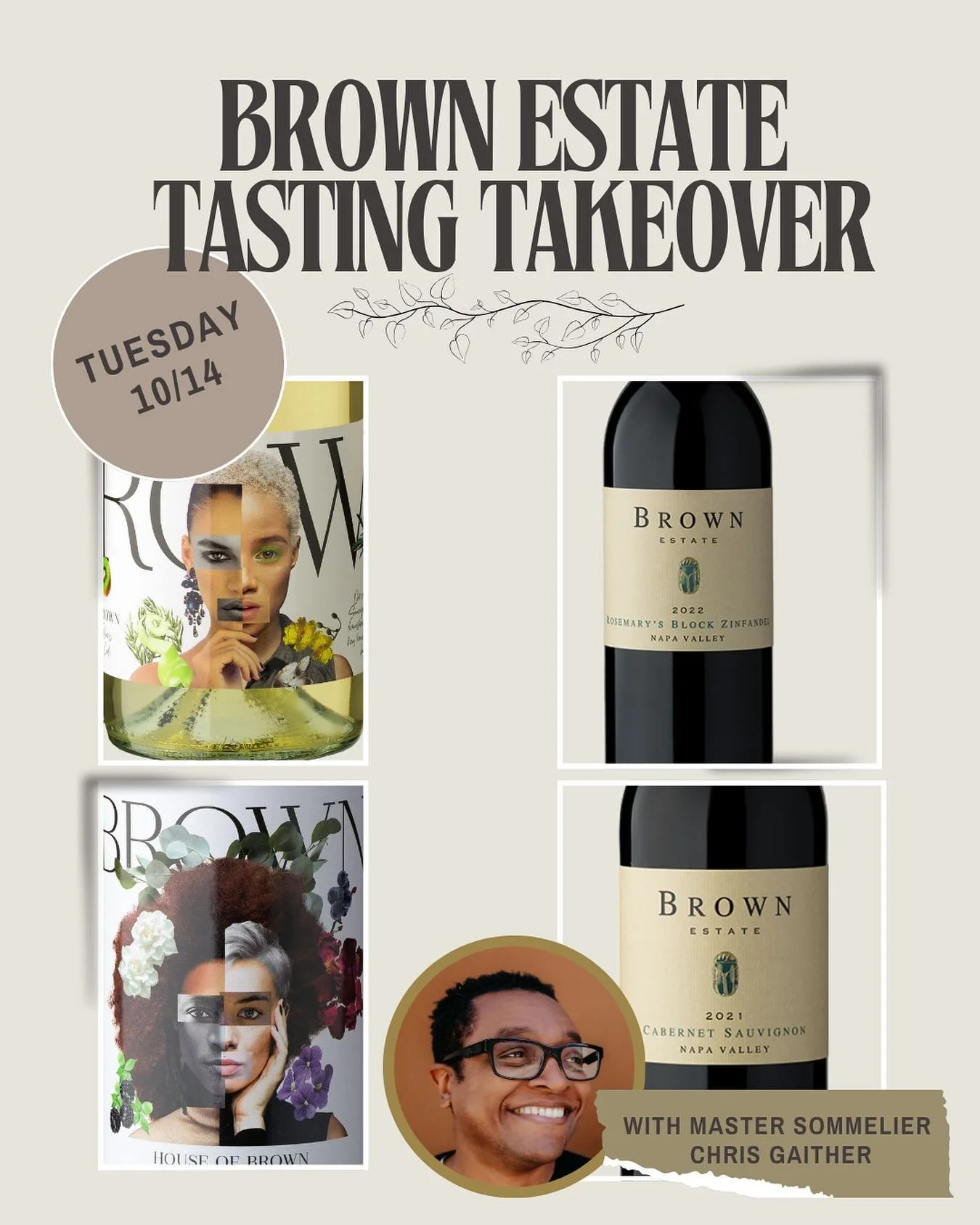 Special Event: Brown Estate Tasting Takeover
📆 Tuesday, 10/14
🕖 5:30

For our 10th Anniversary week, VinoTeca is partnering with one of our favorite wineries! 
Brown Estate is one of Napa&rsquo;s most iconic wineries&mdash;known not only for its ex