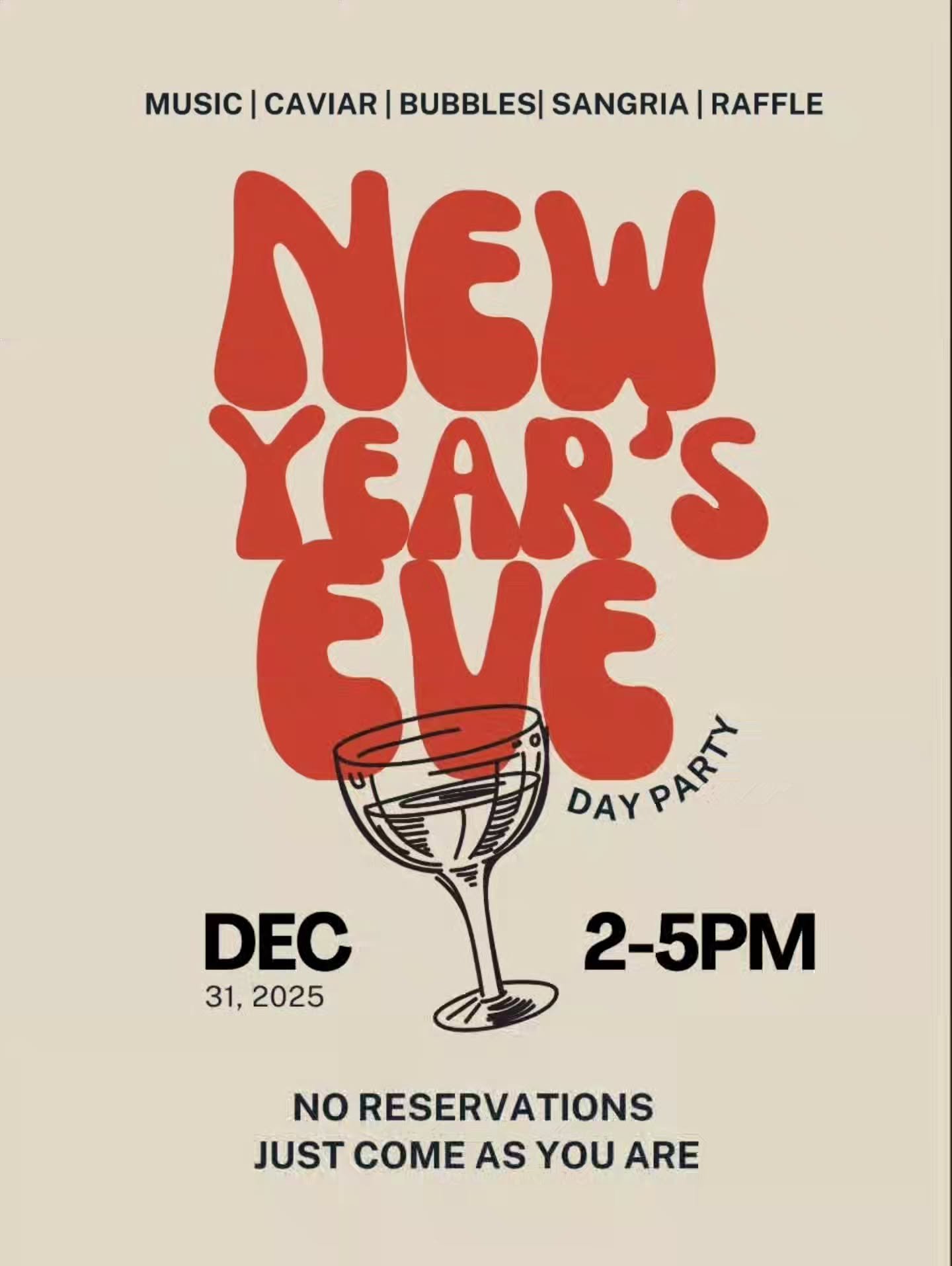 🪅🎆🥂 New Years Eve 🪅🎊🥂

Let's have some fun! (in the daytime 😎)
Celebrate the beginning of a new year with music from @musichurst , a sparkling wine tasting,  caviar bumps, and more! The retail store will close at 8pm, tasting ending at 7pm.

N