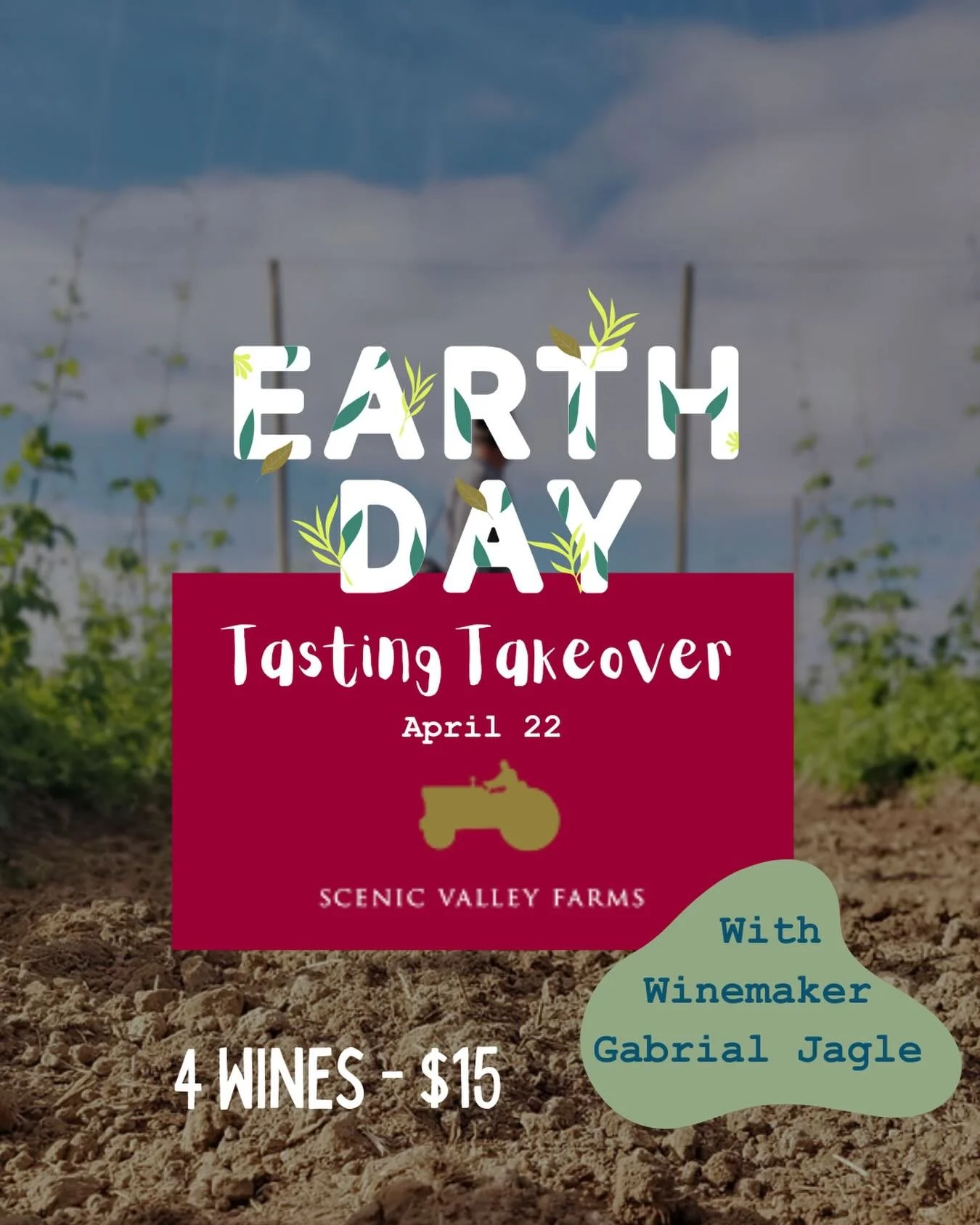 SPECIAL EVENT: SCENIC VALLEY WINERY TASTING TAKEOVER

📅 Wednesday, April 22, 2026
⏰5:30 

VinoTeca welcomes winemaker Gabriel Jangle for a vibrant lineup of wines from @scenicvalleyfarms  of Willamette Valley, OR. Gabriel&rsquo;s hands-on, minimal-i