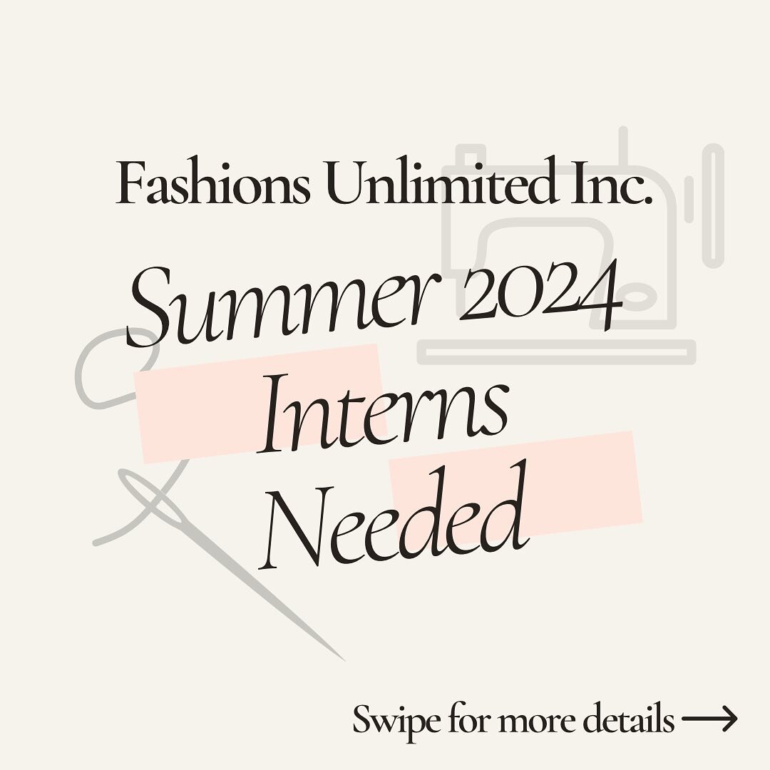 We&rsquo;re seeking summer interns to join our Fashions Team✨ 

#textilemanufacturer #fashioninternship #baltimorefashion