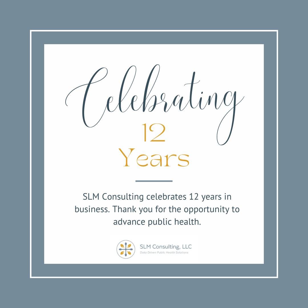 SLM Consulting, LLC celebrates 12 years in business this week! What a wonderful journey we have been on. We are fortunate to have the opportunity to collaborate and engage with many partners and communities to elevate our mission to improve health an