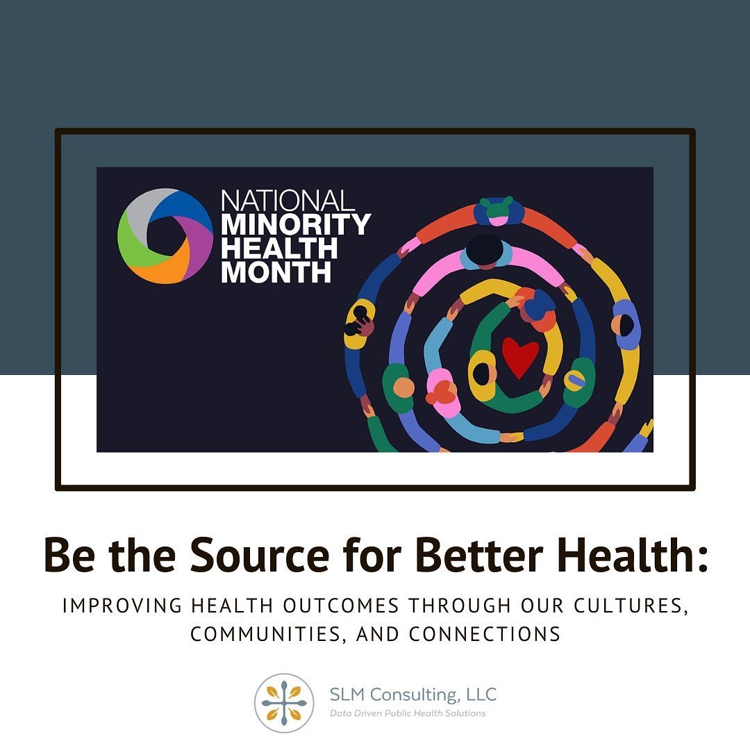 April is National Minority Health Month. This year&rsquo;s theme is Be the Source for Better Health: Improving Health Outcomes Through Our Cultures, Communities, and Connections. This month raises awareness of the health disparities among communities