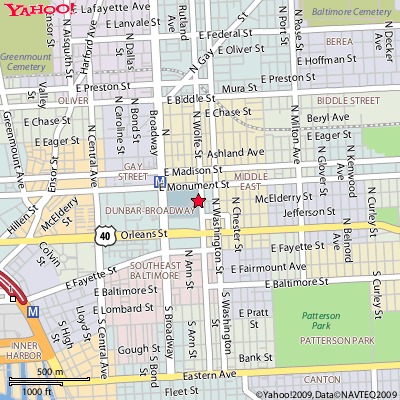 We are located on the Johns Hopkins Hospital Campus in East Baltimore.