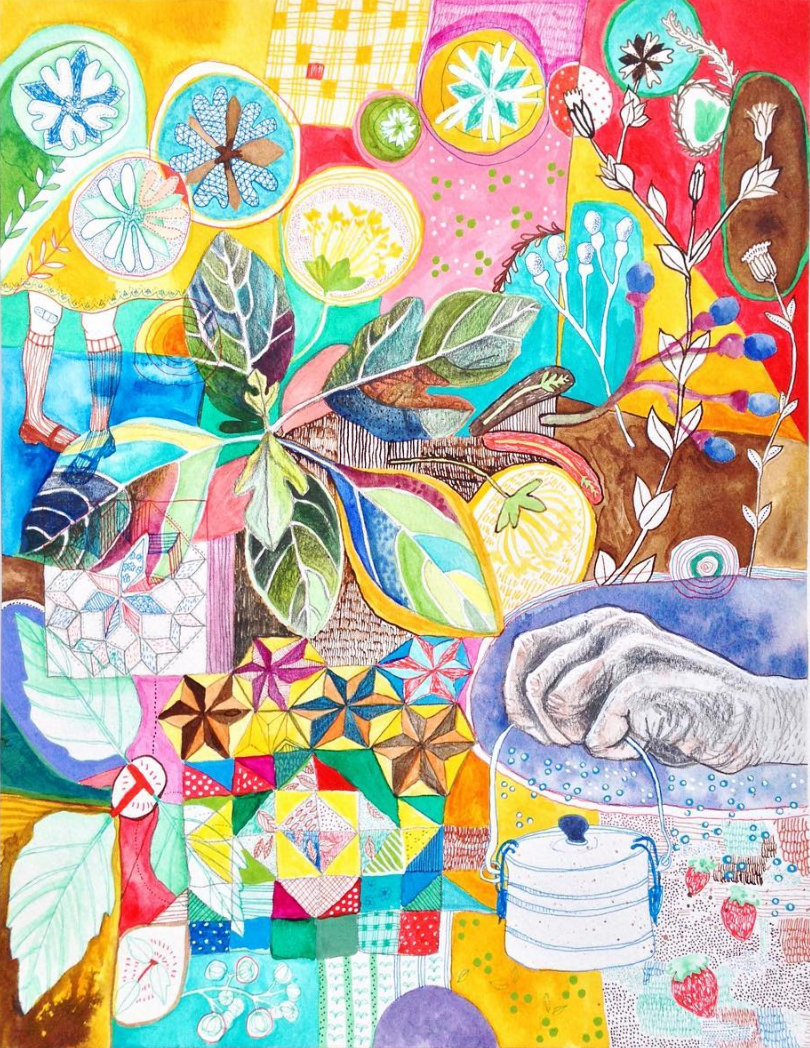 Illustration of Kathryn Trauth Taylor’s poem Property Line for “For a Better World”