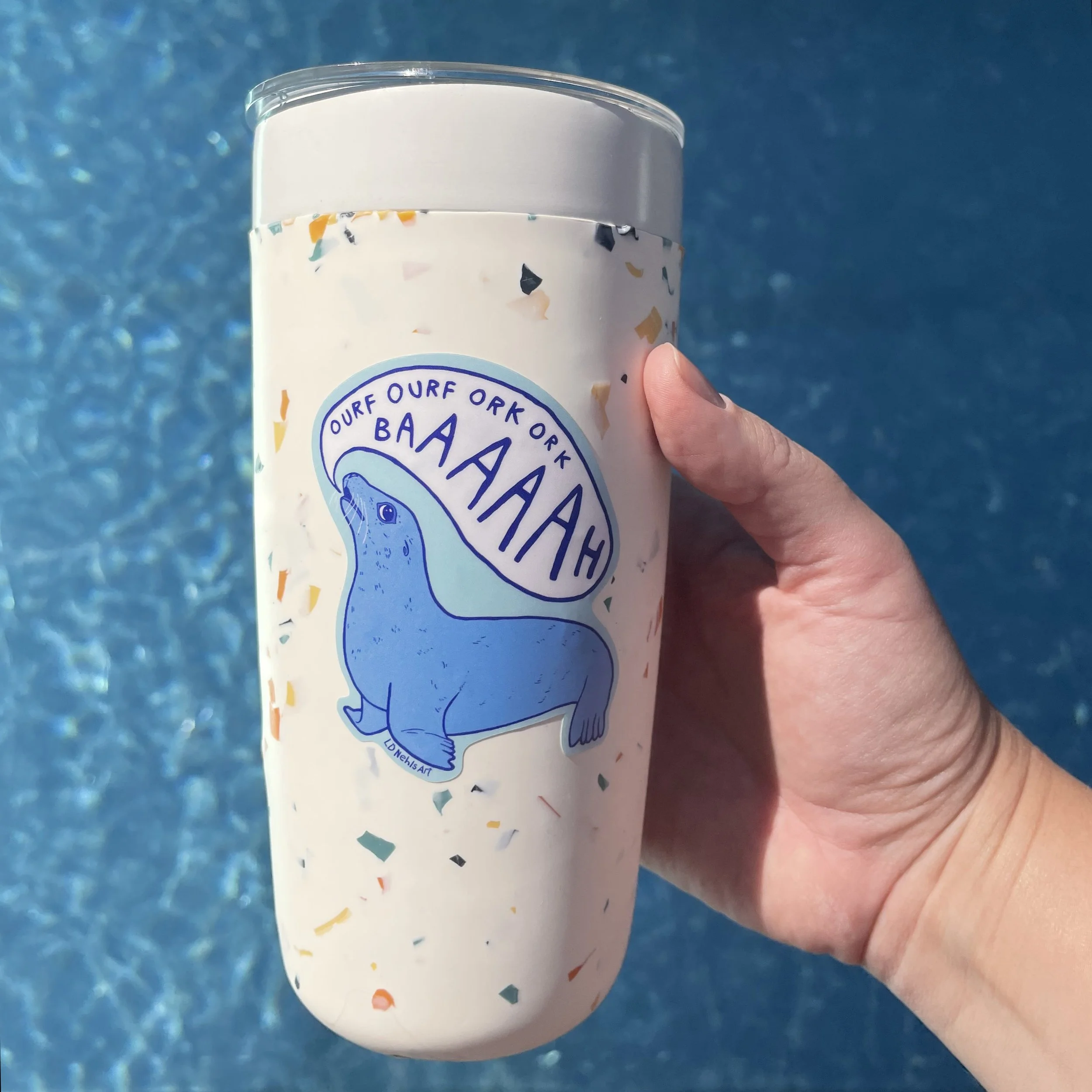 sea lion sticker on cup.jpg