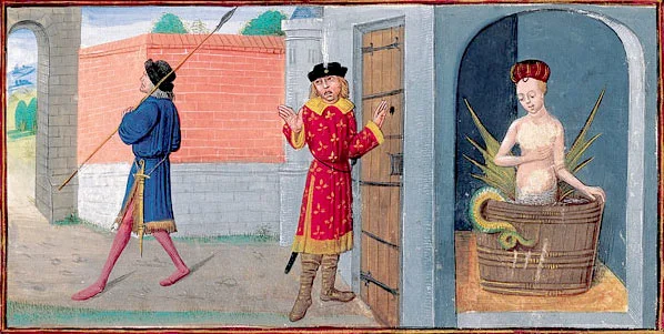 Melusine's secret discovered, from Le Roman de Mélusine by Jean d'Arras, ca 1450–1500. Bibliothèque nationale de France.