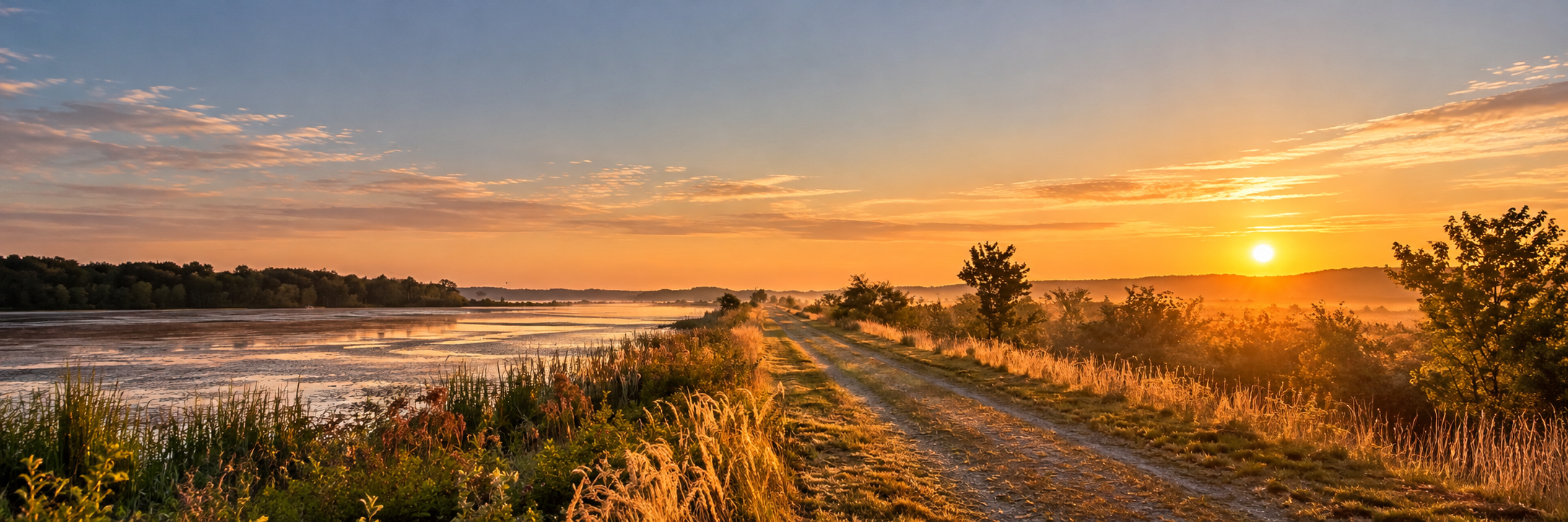 Golden Marshland Path at Sunset.png