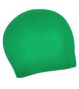 green swimming cap