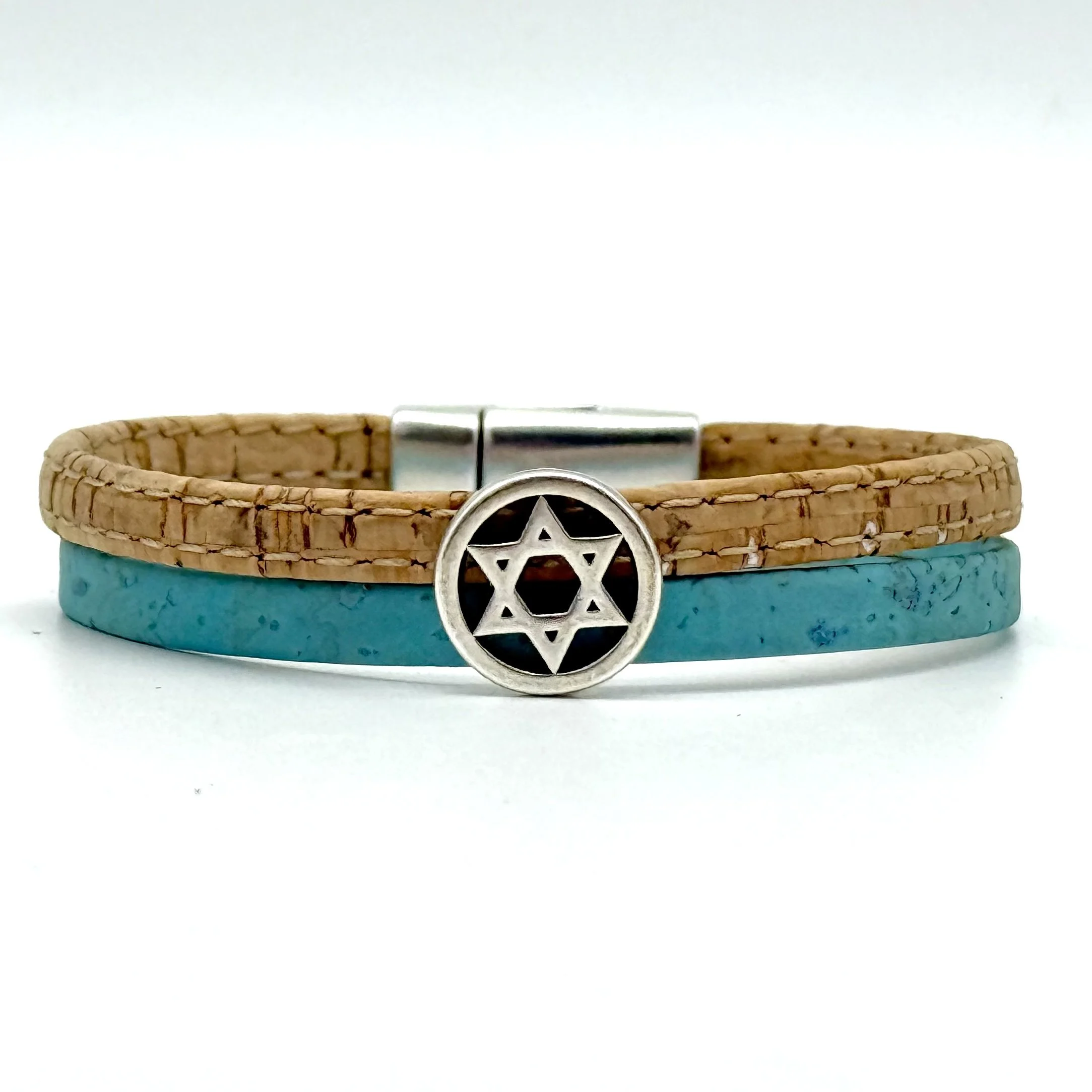 Classic star of david ocean blue cork.jpg