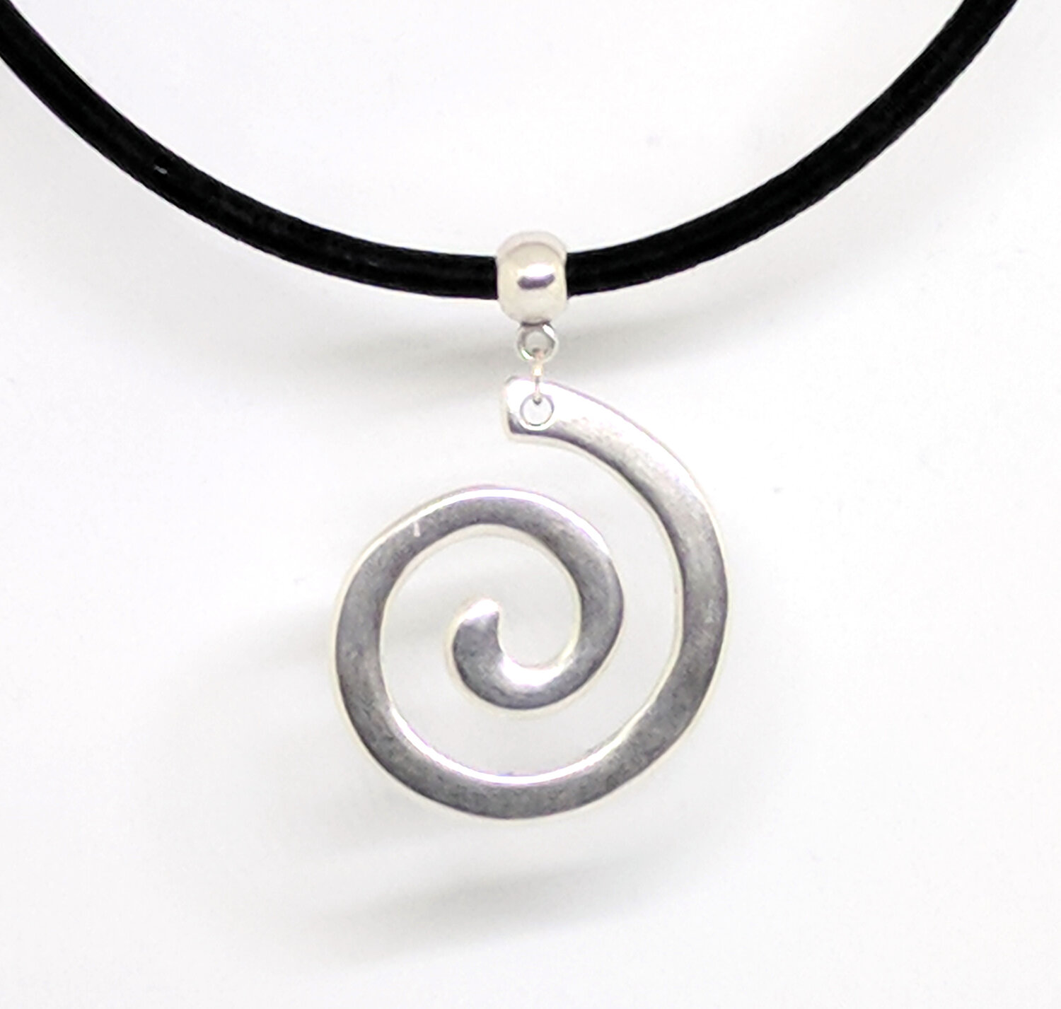 Cork Necklace With Open Greek Spiral Pendant