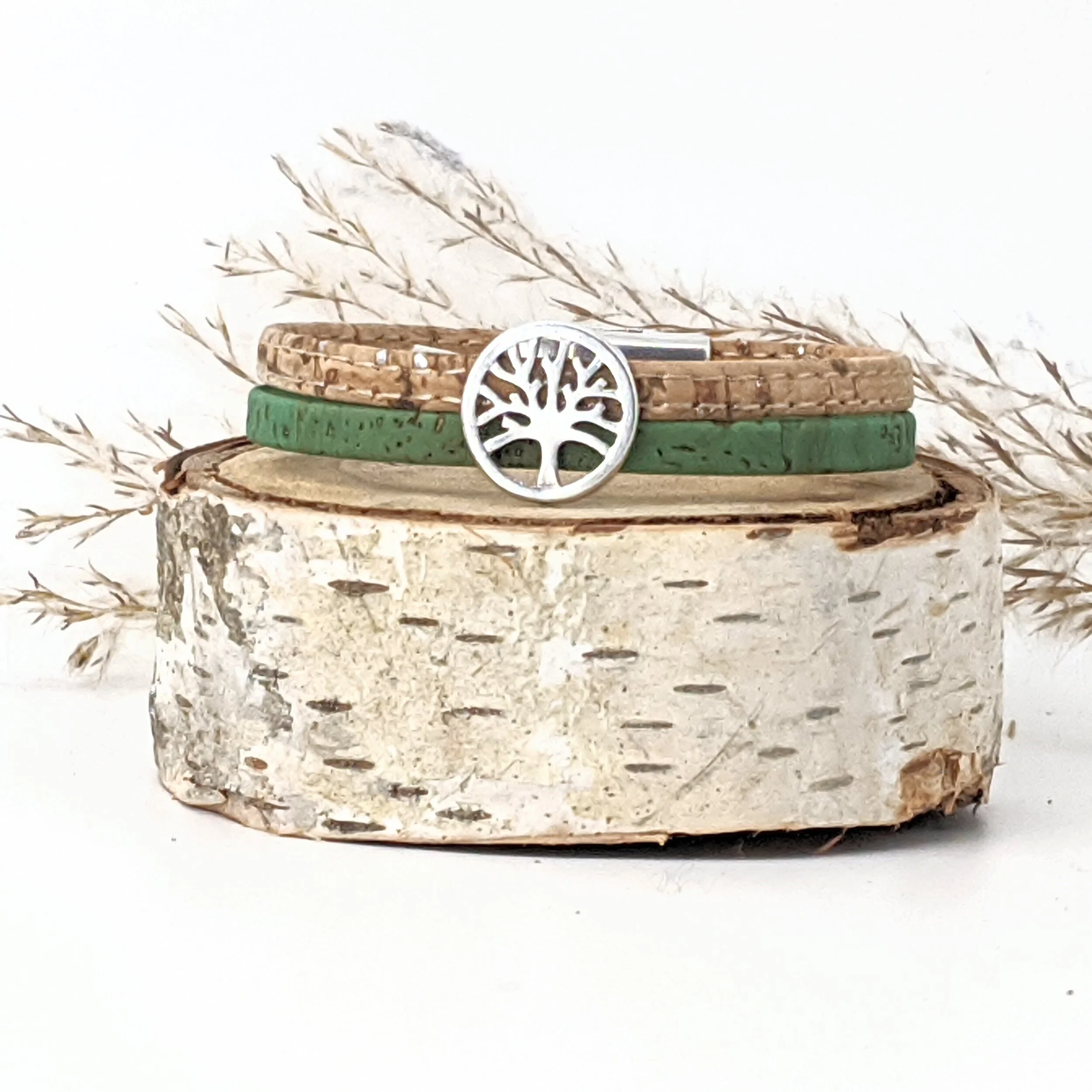 Classic Cork Bracelet With Large Greek Cross Elisabetta Studio