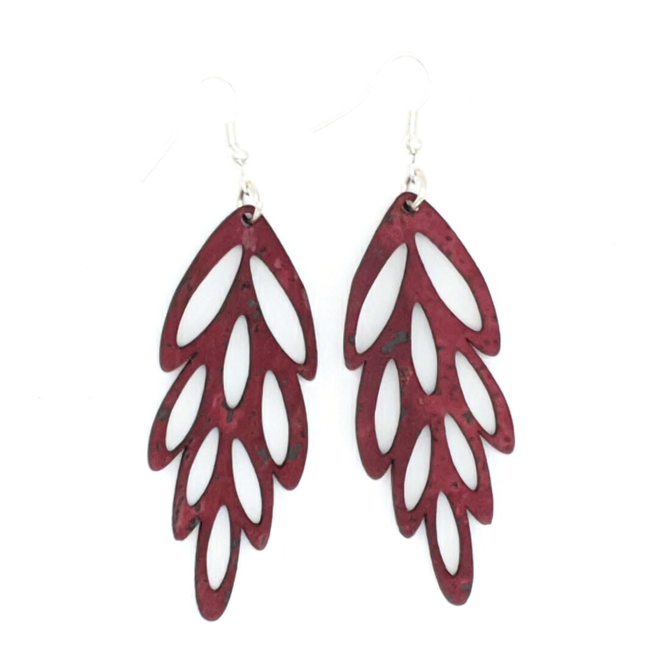 Wine Red Cascade Earrings