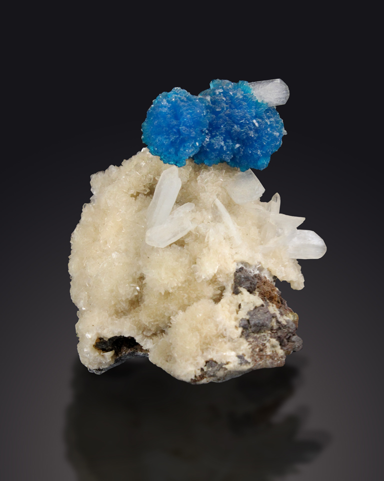 CAVANSITE ON STILBIE WITH CALCITE - Wagholi Quarry, Pune District, India