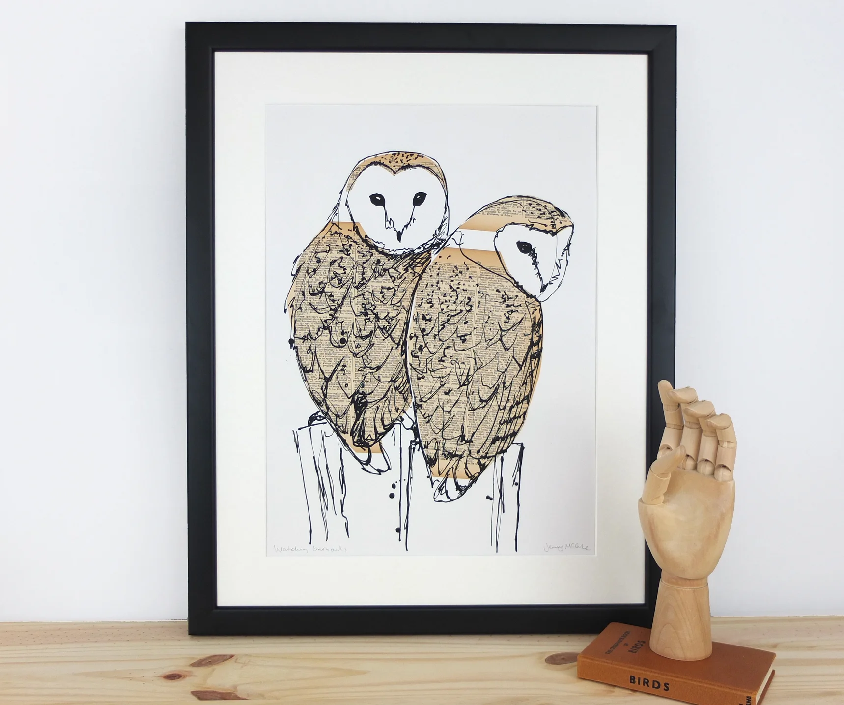 Watching Barn owls. 2016. Collaged screen print. Edition of 30. SOLD OUT