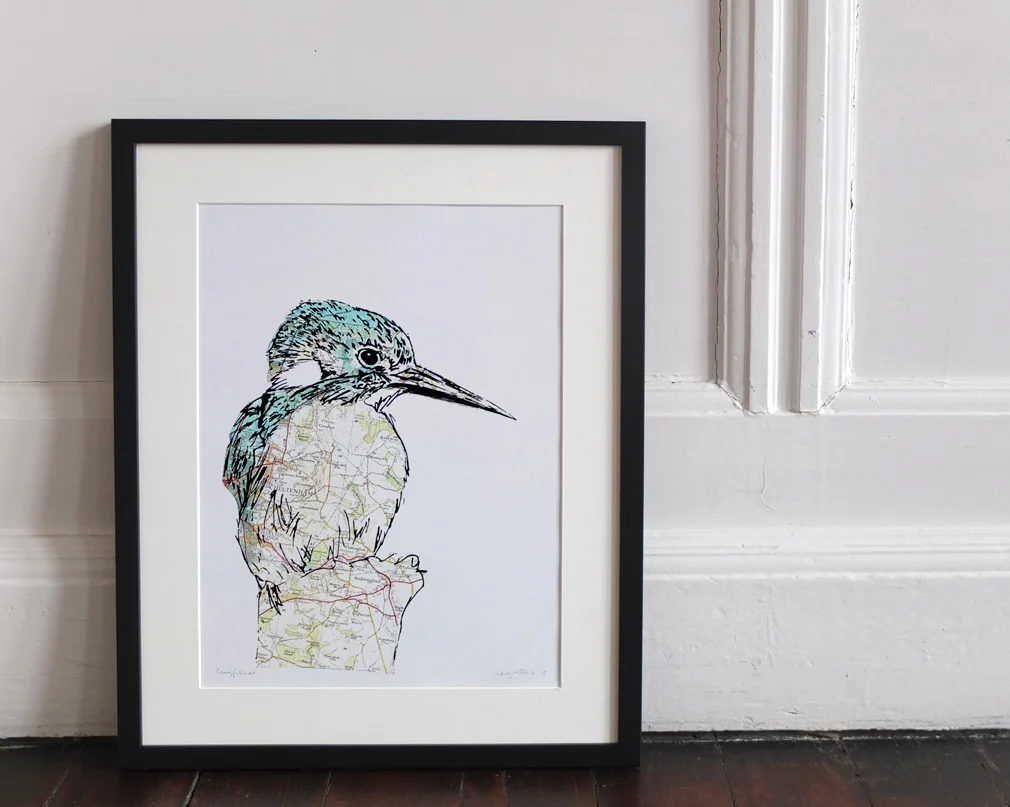 Kingfisher.2016. Collaged screen print. Edition of 25. SOLD OUT