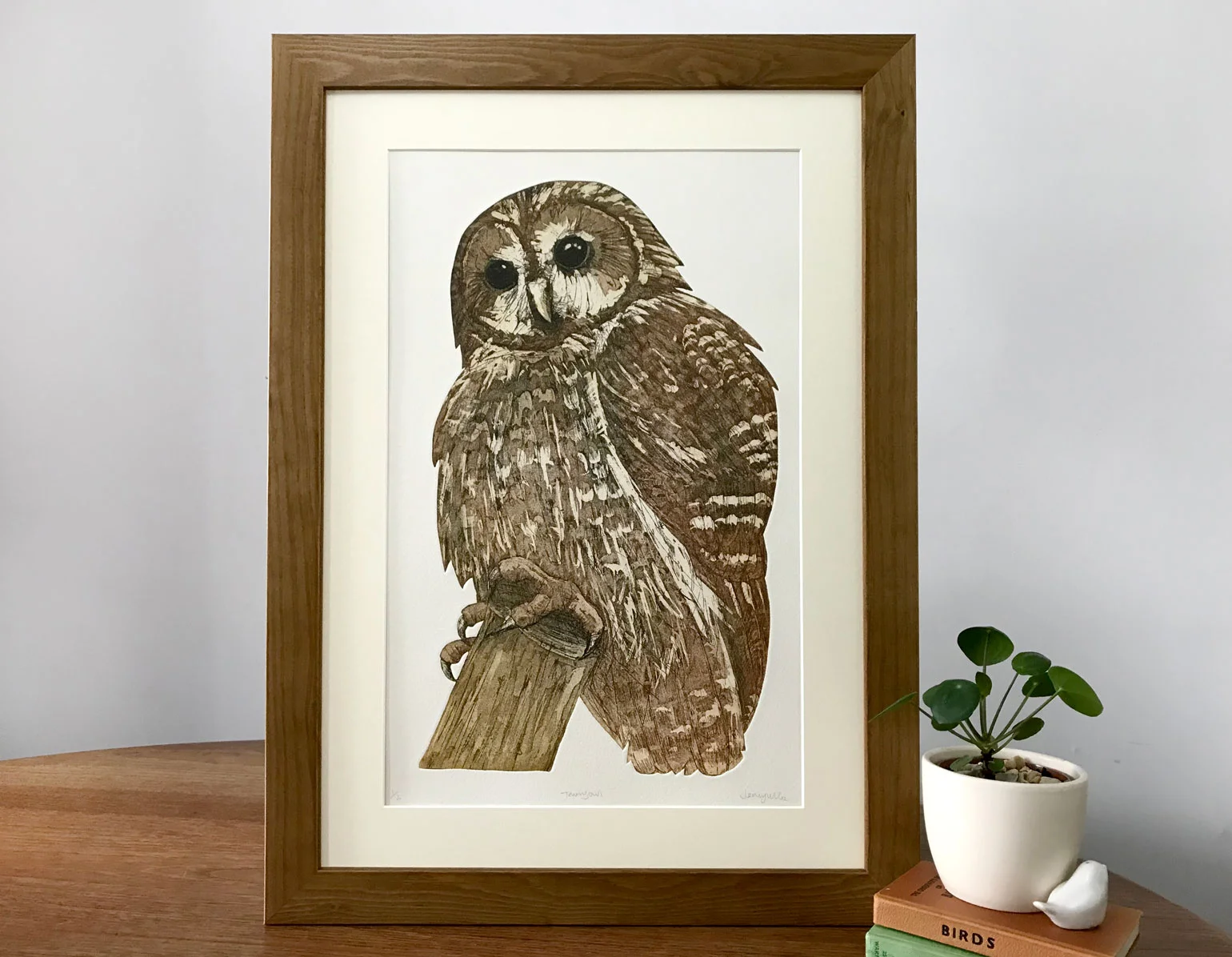 Tawny owl. 2018. Hand cut Etching. Edition of 12. SOLD OUT