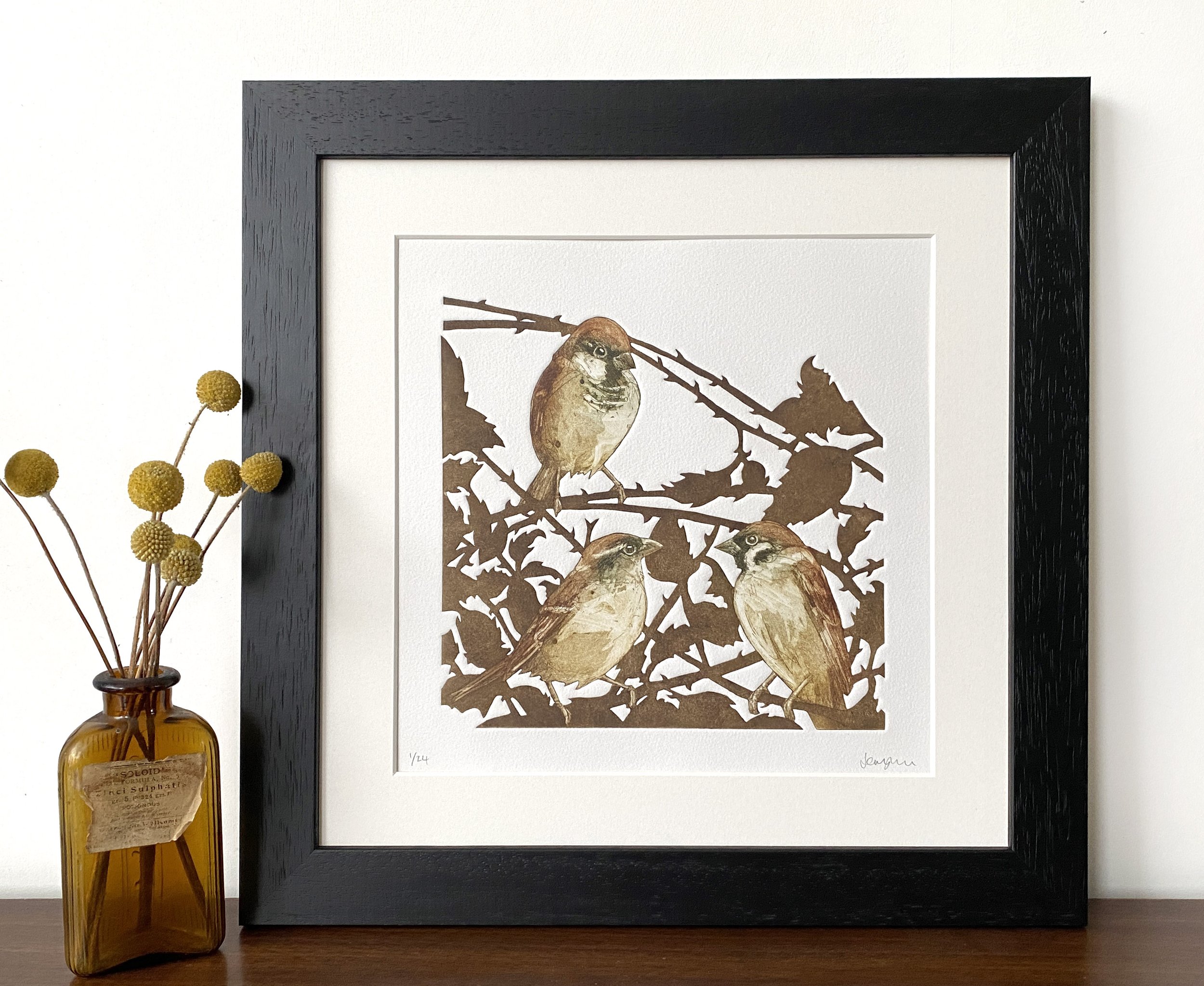 sparrows in brambles framed1 SMALL.jpg