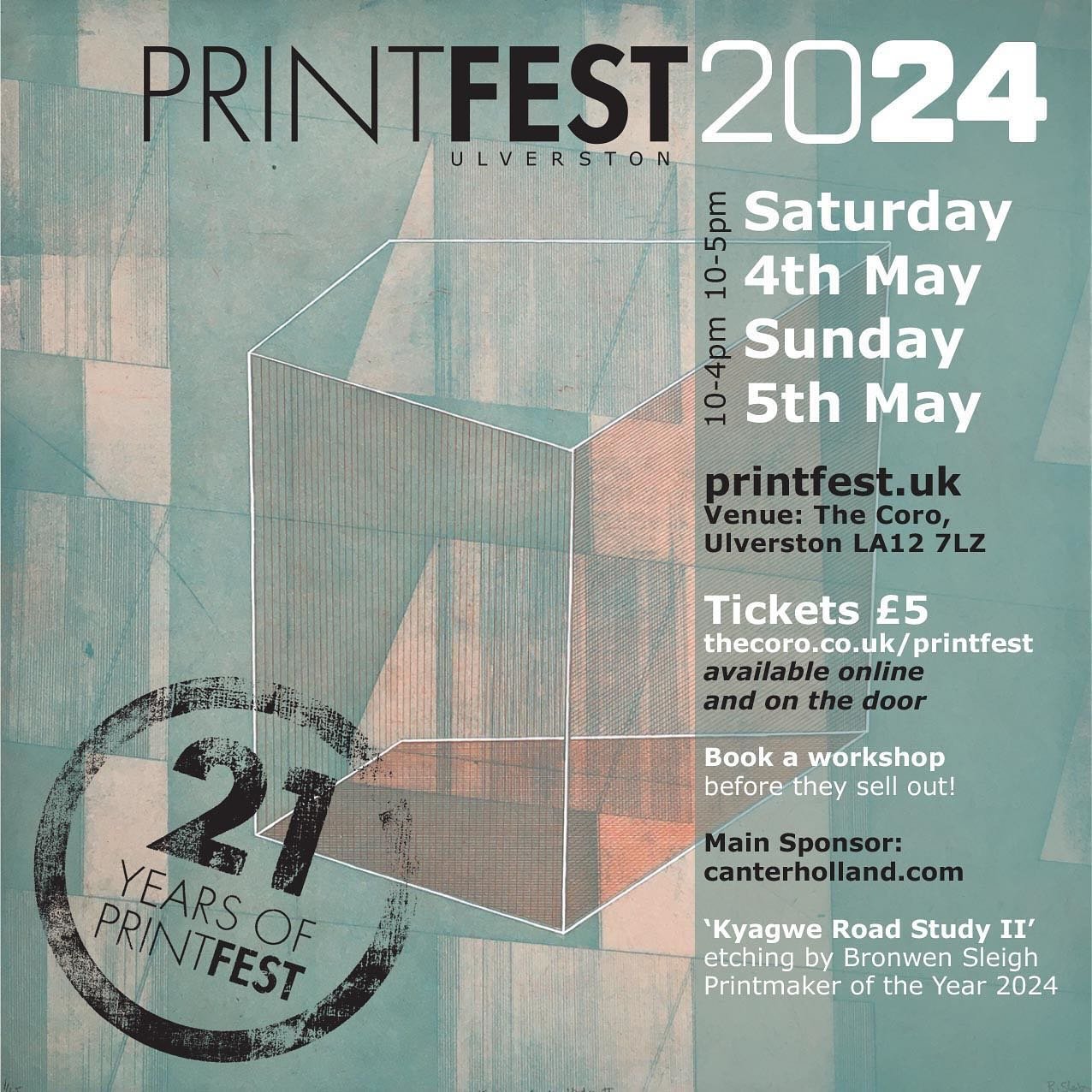 Printfest 2024 is next week! 
Saturday, 4th May, 10~5pm
Sunday, 5th May, 10~4pm
in the beautiful Lakes town of Ulverston 

Such a lovely event for us printmakers where we can all get together and enjoy showing our new work and chatting about all thin