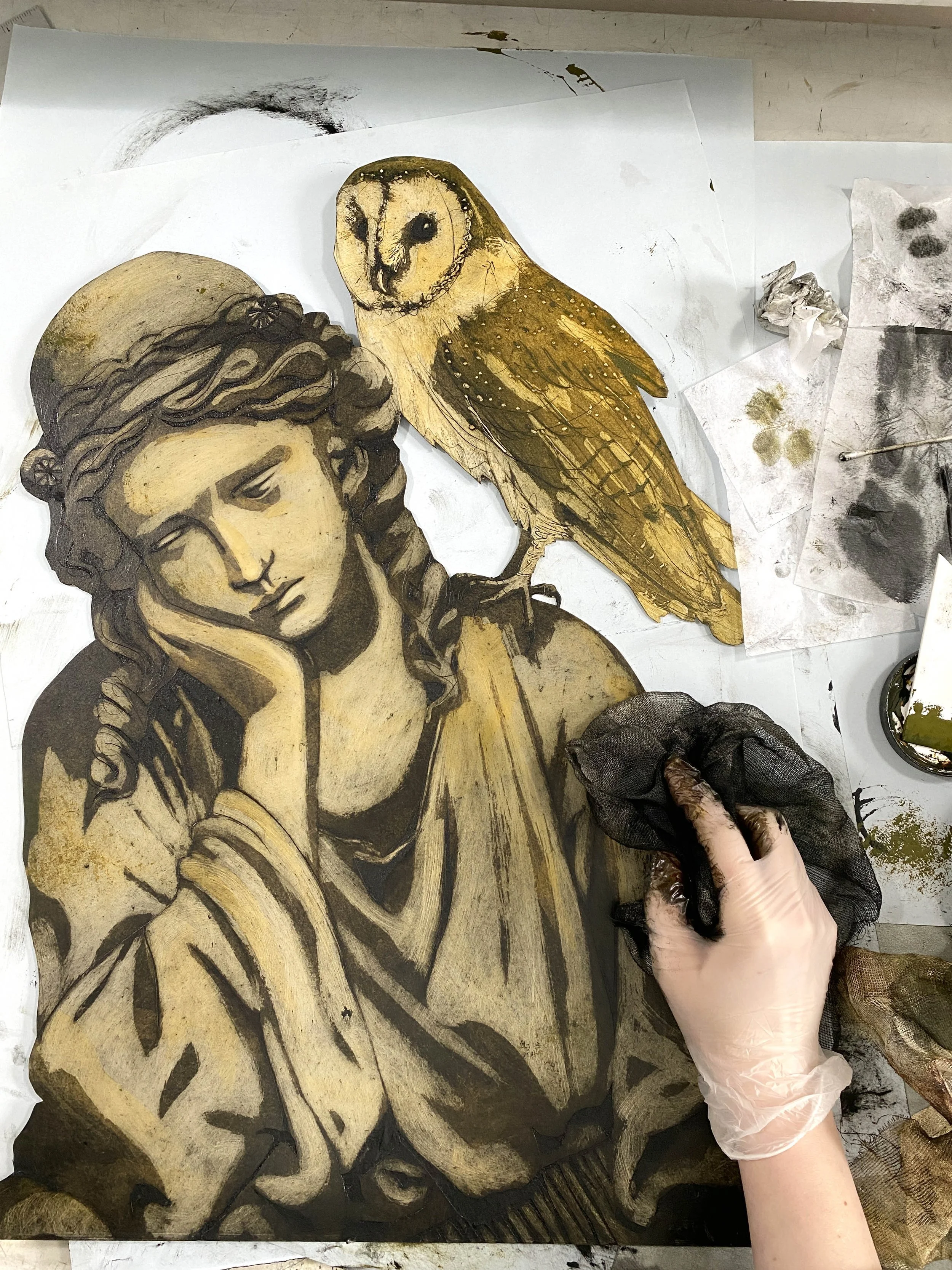 INTUITION - barn owl - inking small .jpg
