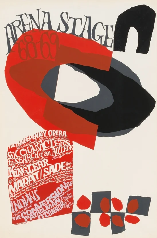 1 october 1968 arena stage screenprint for upcoming season by lloyd mcneill & lou stovall