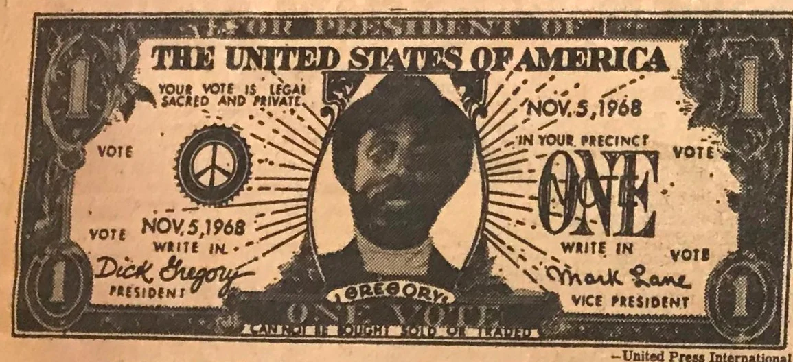 30 october 1968 & dick gregory dollar bill