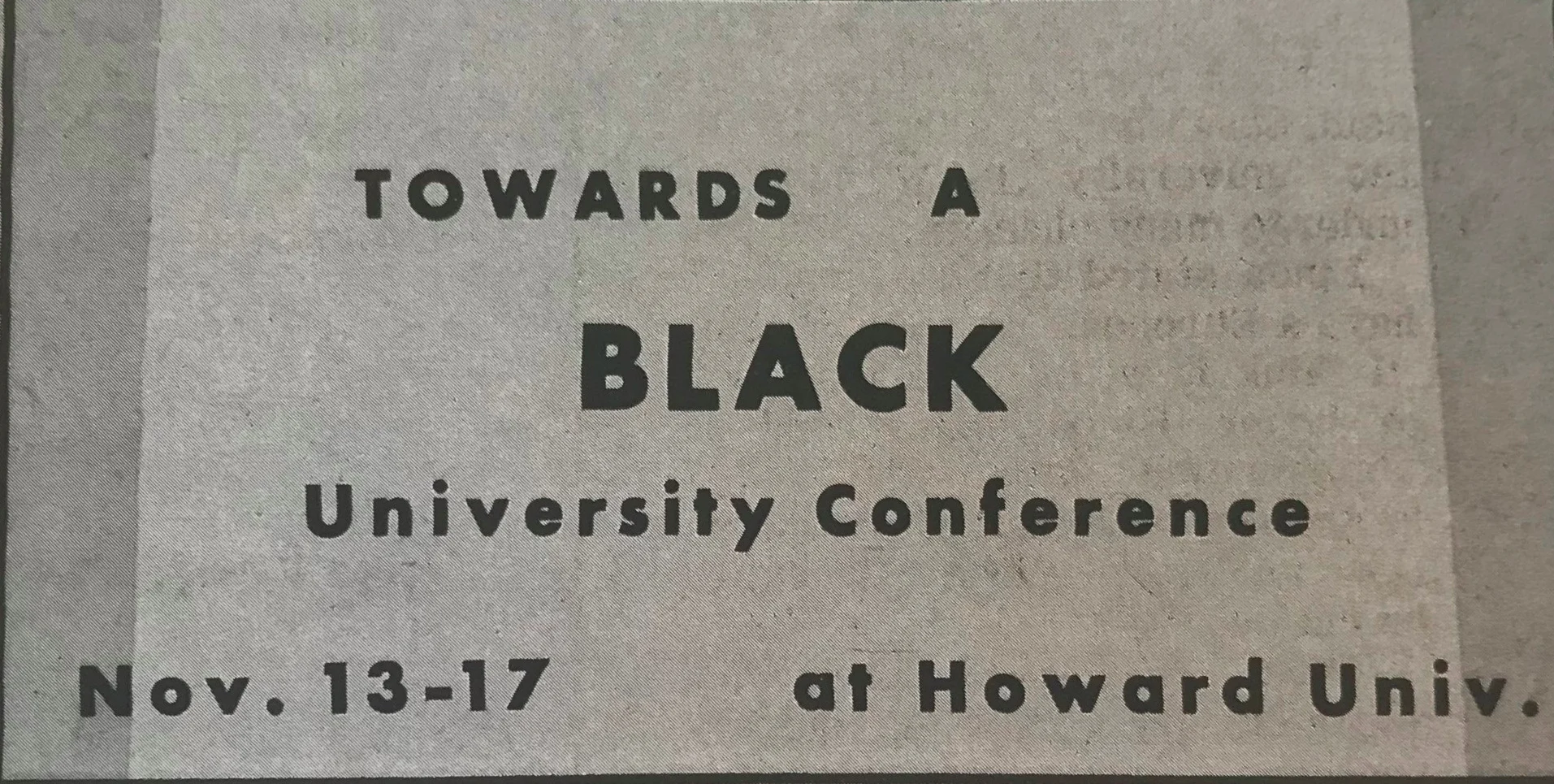 12 november 1968 & towards a black university conf @hu begins tomorrow