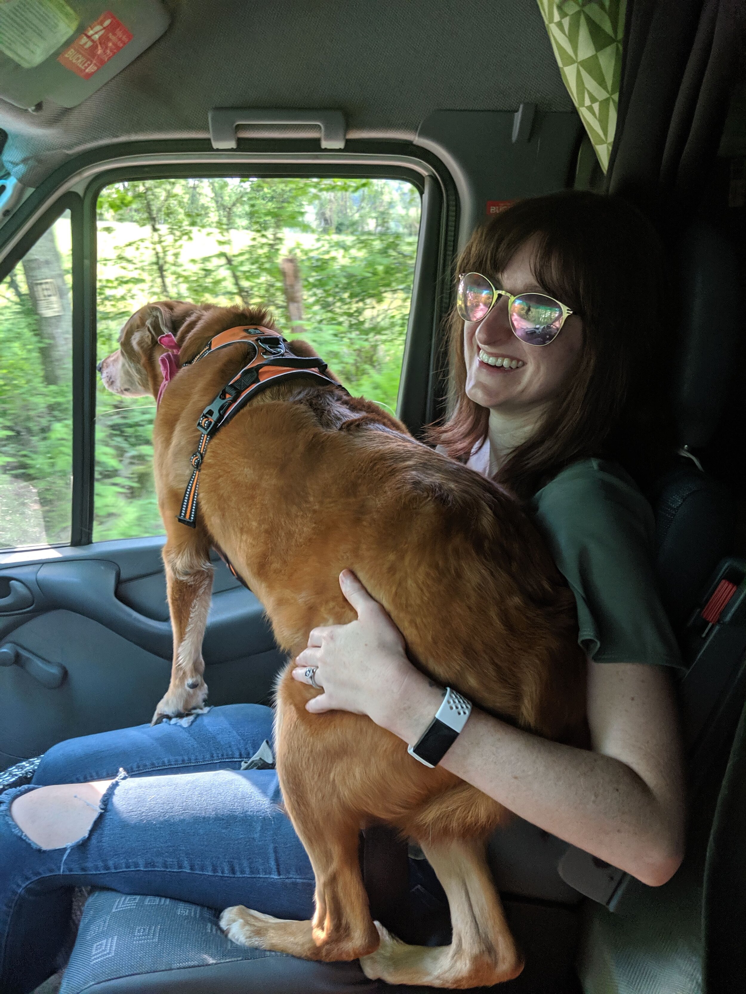  Nadia eager to get her first sniffs of that fresh Vermont air 