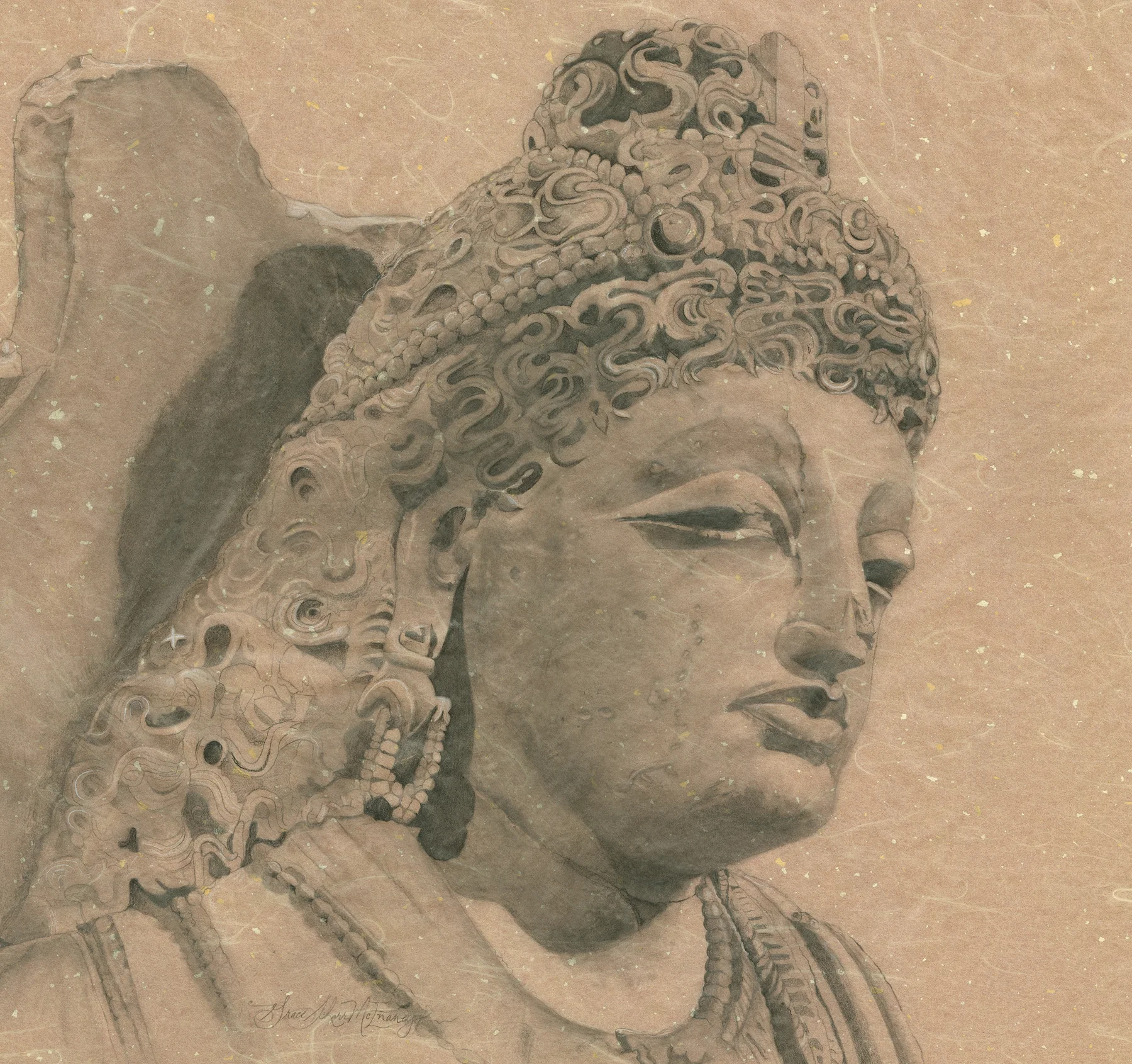 "A Meditation in Drawing: Maitreya" 23 1/2" x 24 1/2"