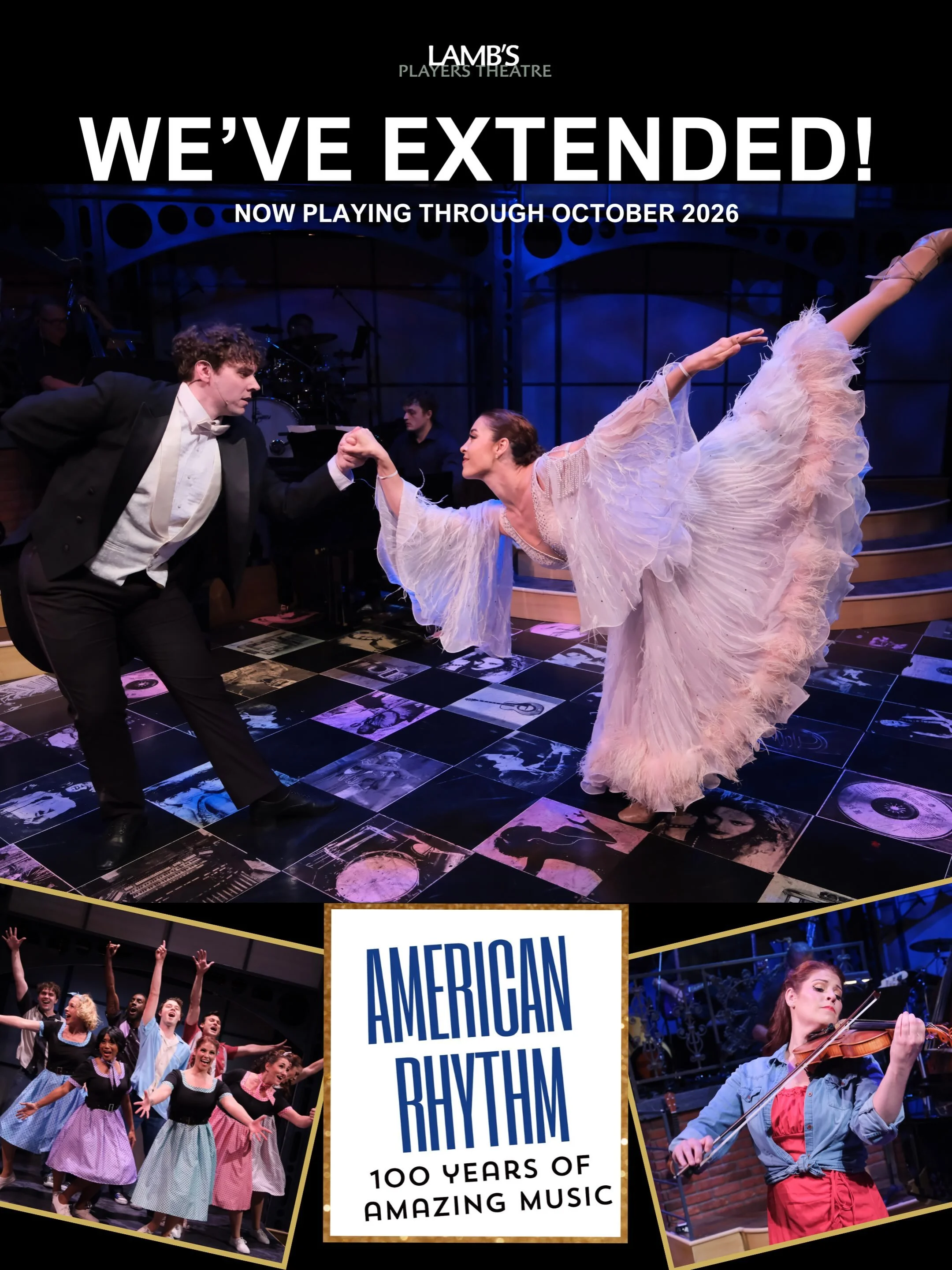 🎶Now Playing thru October 4th! Critics are Raving &amp; Audiences are Cheering, So we are EXTENDING this summer&rsquo;s biggest hit! 

Come experience AMERICAN RHYTHM: 100 Years of Amazing Music the show that&rsquo;s delighting audiences and earning