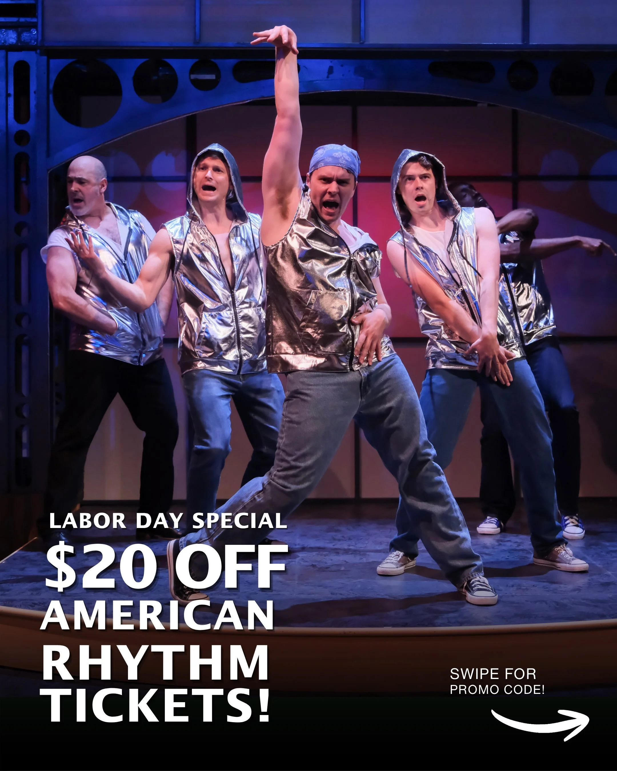 🚨 LABOR DAY DEAL! $20 OFF on ANY American Rhythm Ticket! 🎶 Don&rsquo;t miss San Diego&rsquo;s Biggest Hit Summer musical -  now EXTENDED through October 18!

🎟️ Use our Labor Day promo code SAVE20 at checkout to save $20 on ANY American Rhythm per