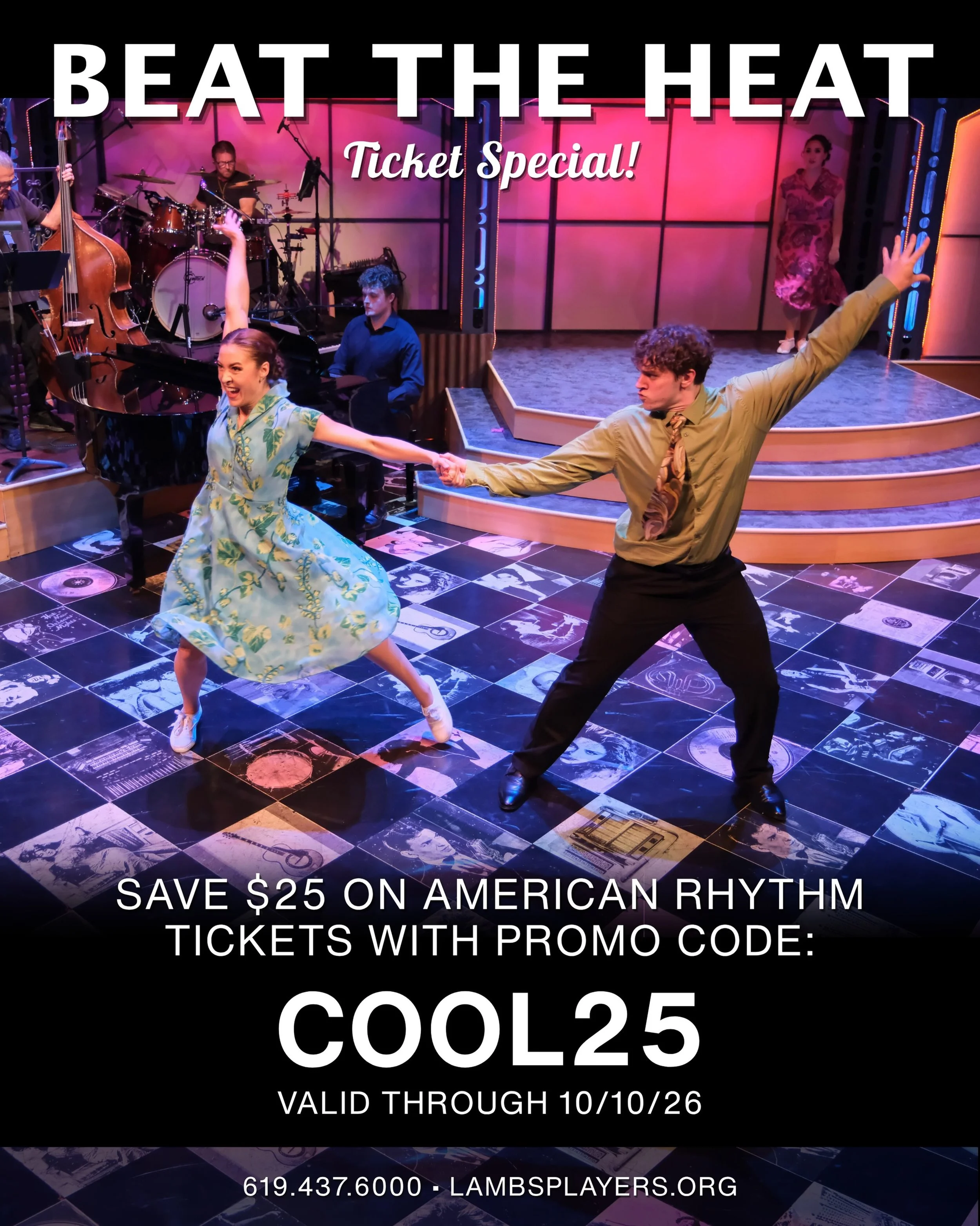 ☀️BEAT THE HEAT WITH $25 OFF! Looking for the coolest ticket in town? We&rsquo;ve got you covered. The theatre is air-conditioned, the music is rockin&rsquo;, and you can save $25 off your AMERICAN RHYTHM tickets with code:

COOL25 

Come cool off an