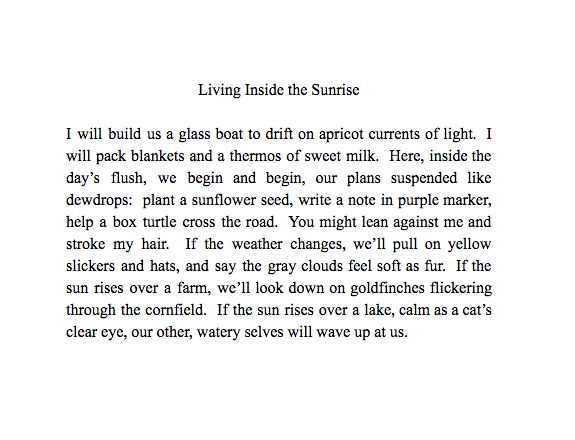 "Living Inside the Sunrise"
