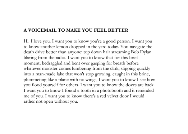 A VOICEMAIL TO MAKE YOU FEEL BETTER