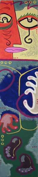 Sally Whatever, c2002, 9x45 inch acrylic on wood